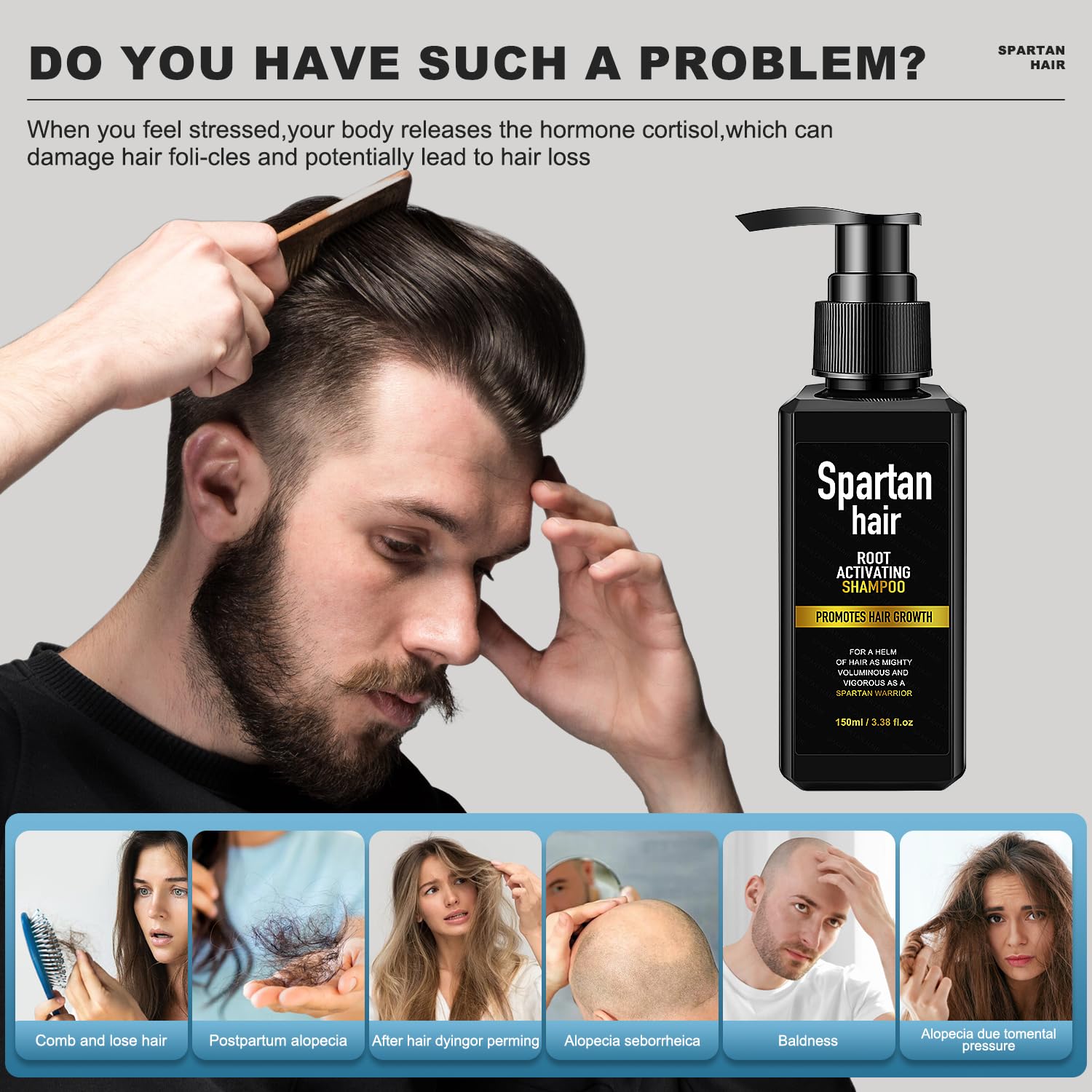 SPARTAN HAIR shampoo dull-hair-revive with nutrient-rich formula revitalizes strands