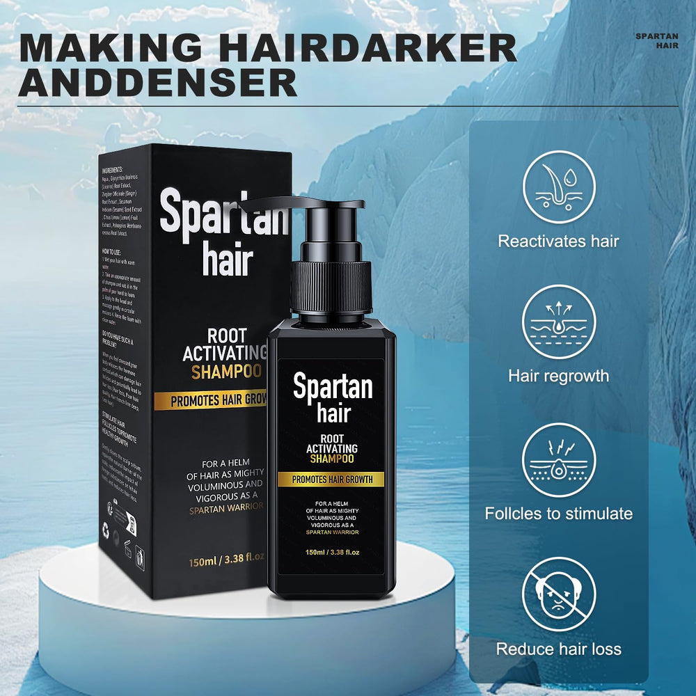 SPARTAN HAIR shampoo lather close-up demonstrates gentle cleansing on the scalp