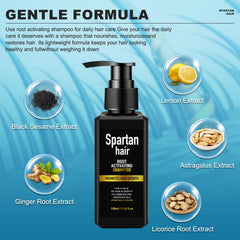 SPARTAN HAIR shampoo root nourishment targets roots for thicker-looking hair