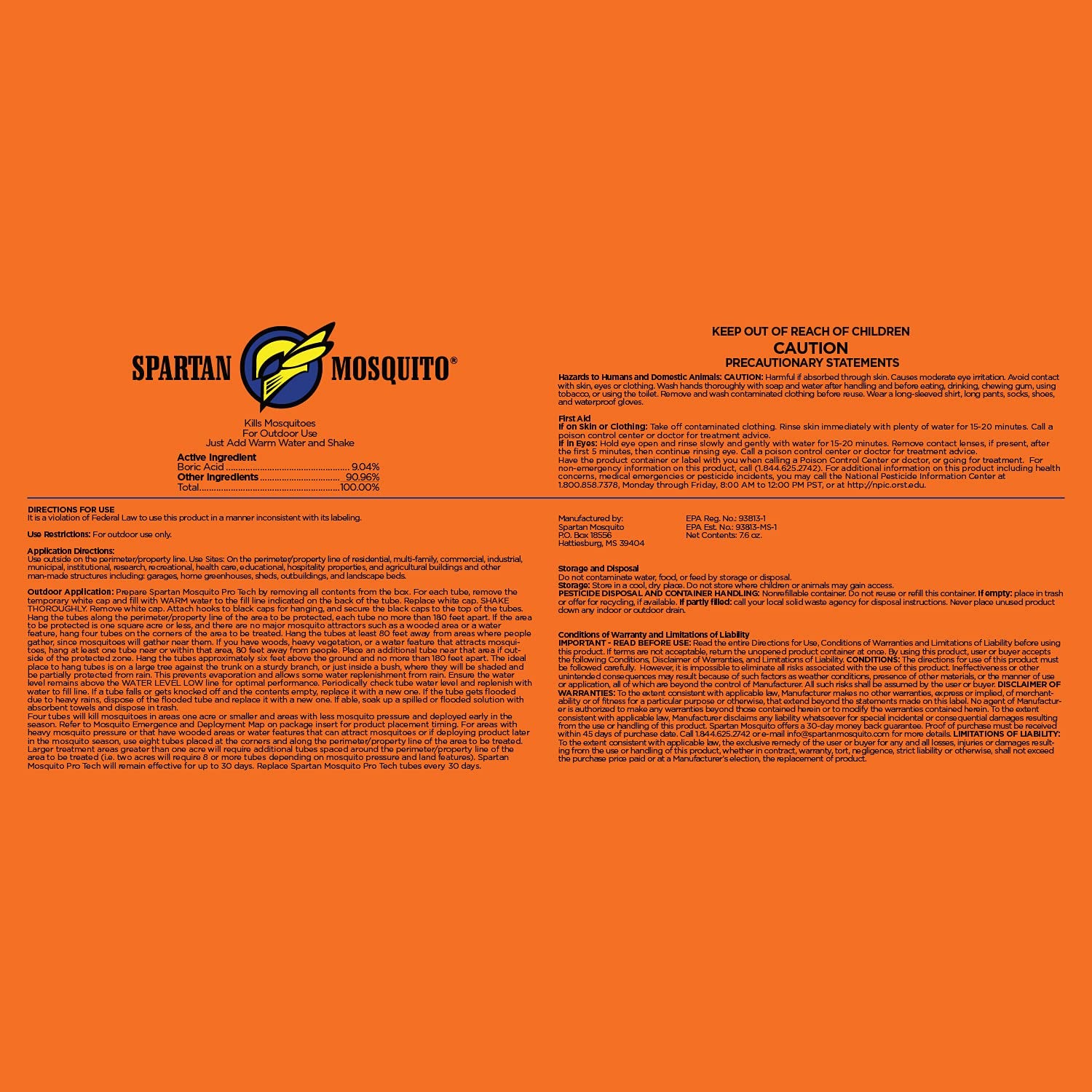 SPARTAN MOSQUITO Pro Tech kit arranged around an acre perimeter.