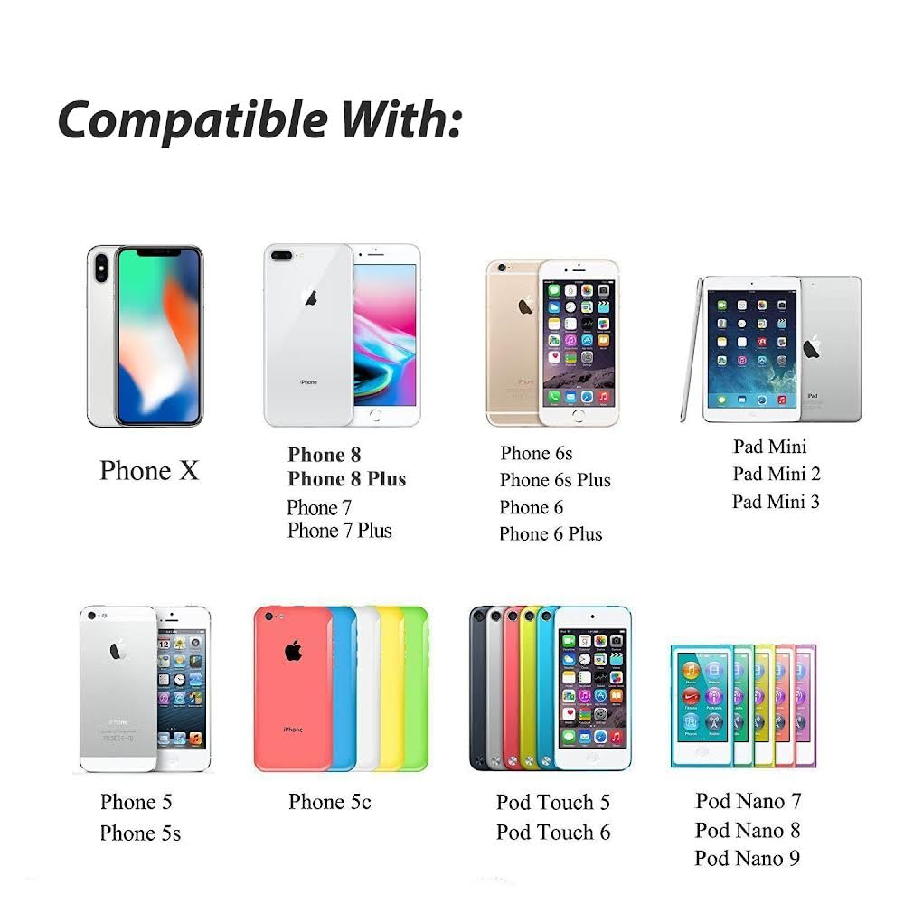 Spater charger bundle includes 8-pin cable and warranty for peace of mind.