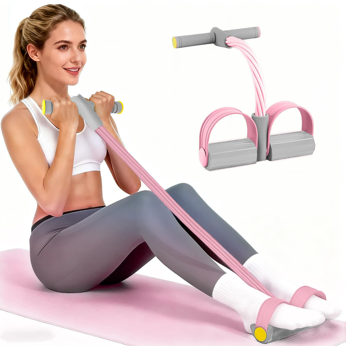 Spechance pedal resistance band with 6-tube assembly for durable workouts