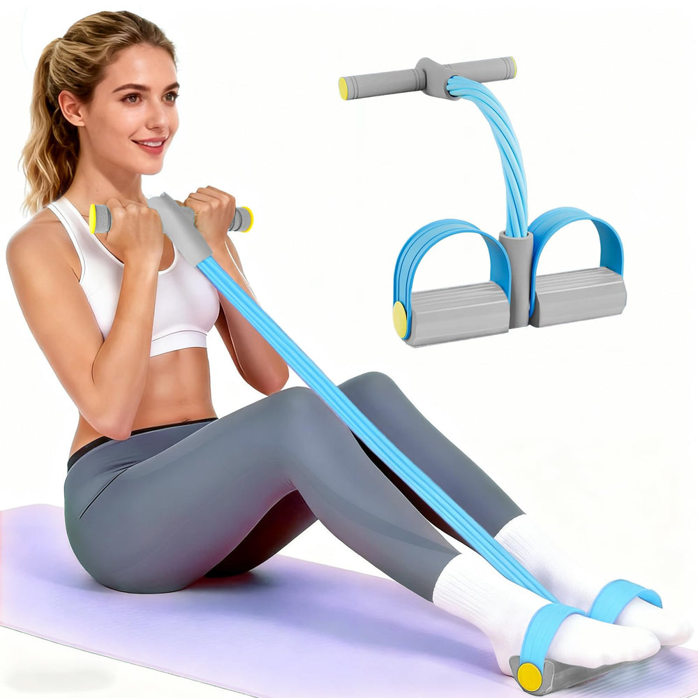 Spechance pedal resistance bands blue with 6 tubes for versatile at-home full-body training