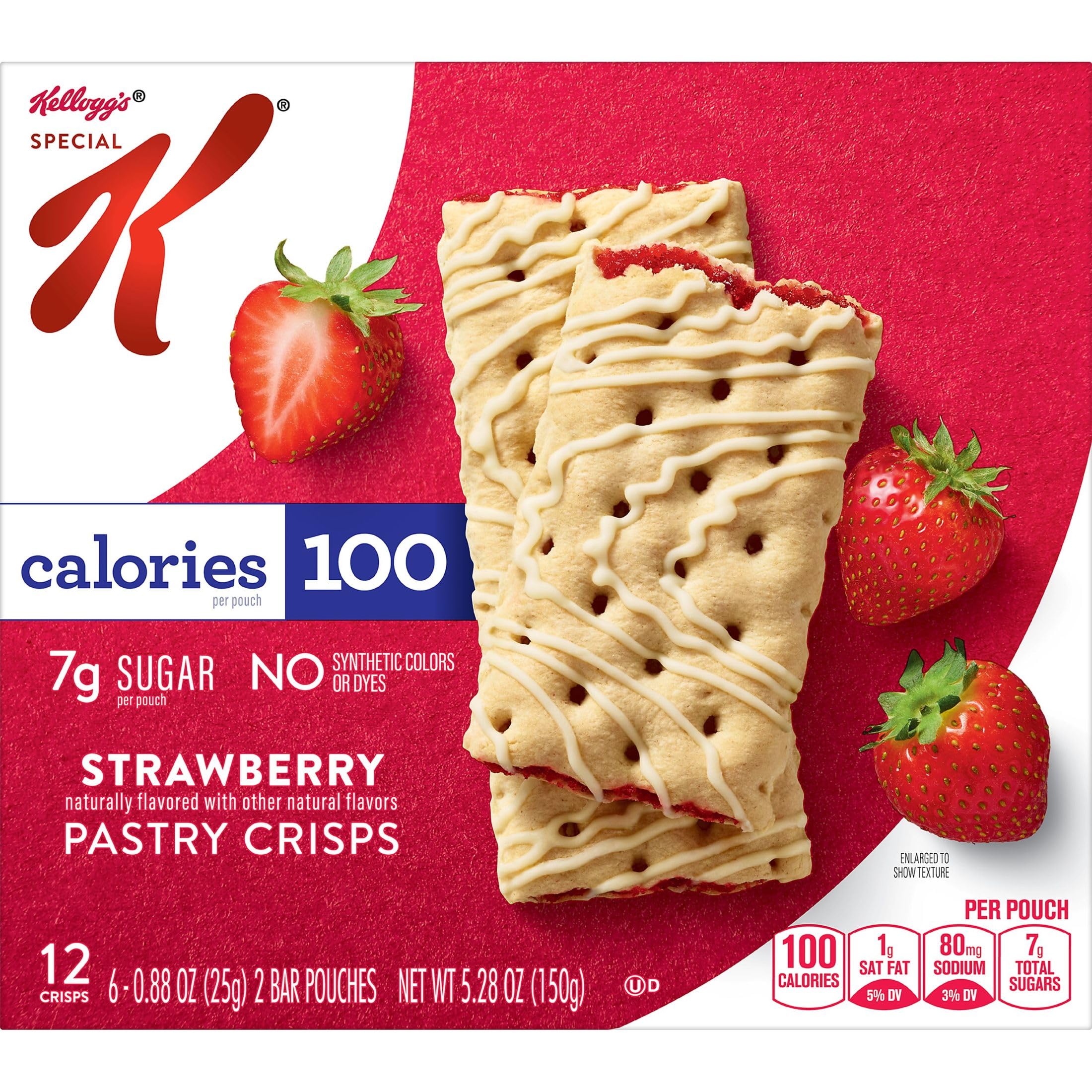 Special K Bar Pastry Crisps Strawberry in car for portability.