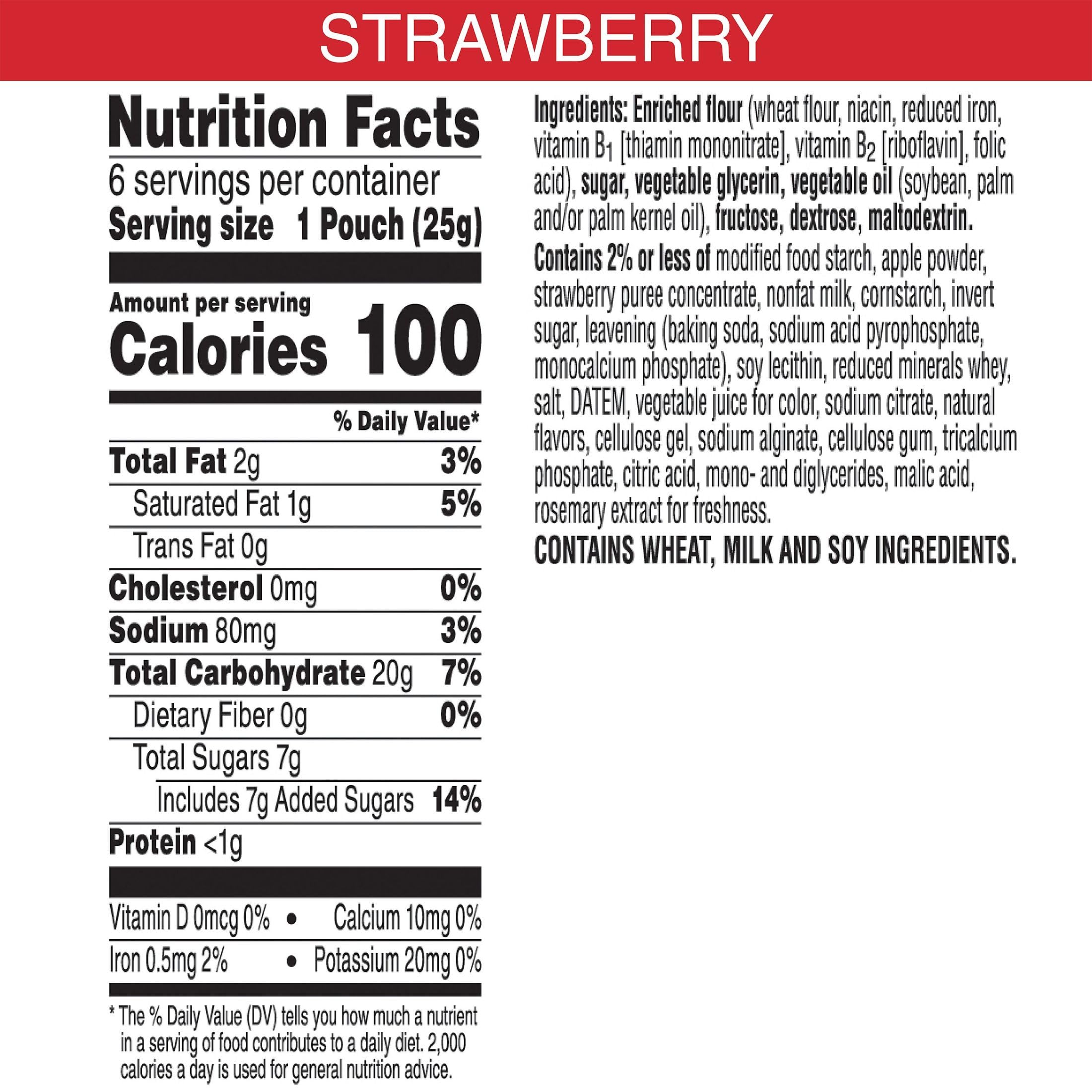Special K Bar Pastry Crisps Strawberry packaging back shows nutrition for informed choices.
