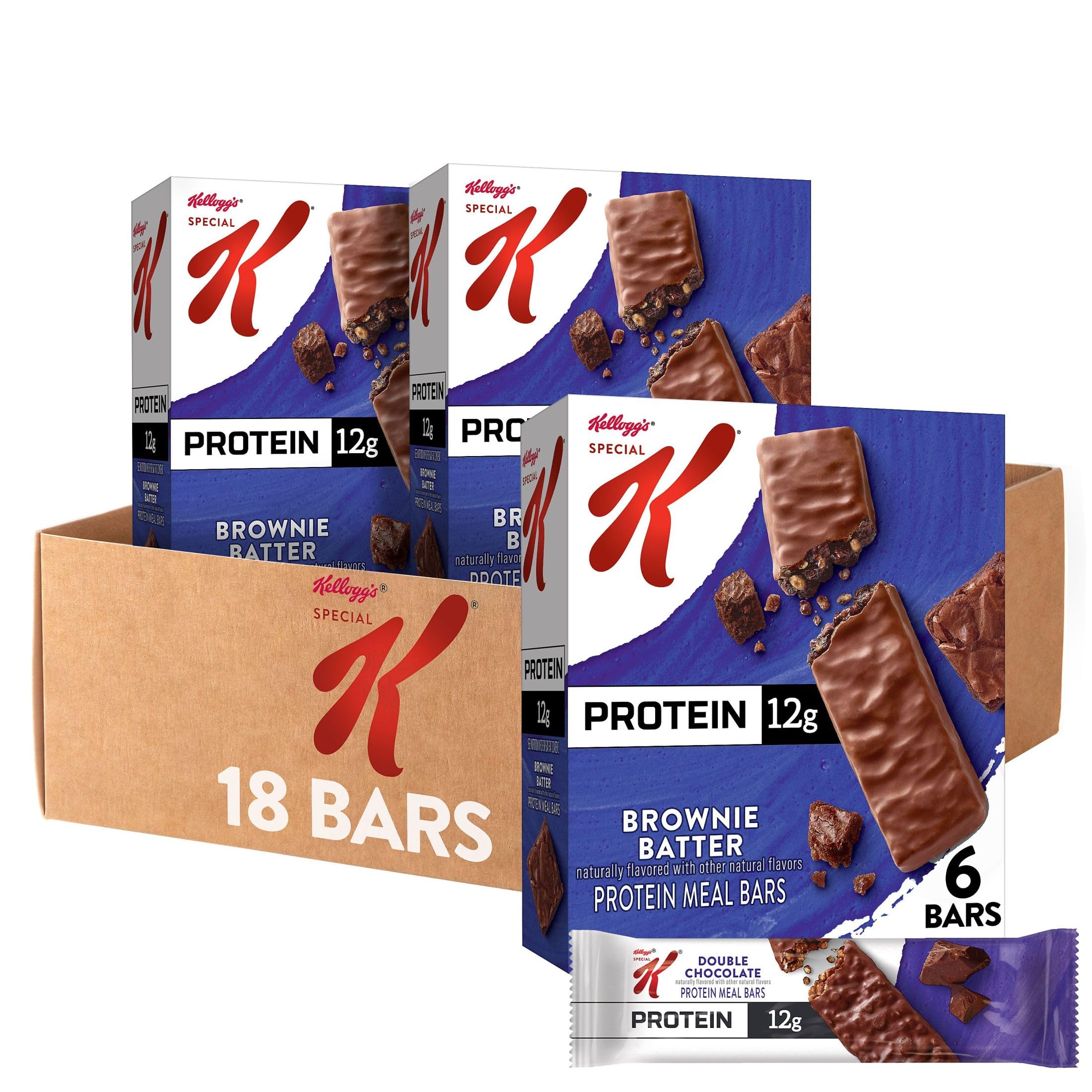 Special K Bar Protein Brownie Batter packaging highlighting grab-and-go nutrition.