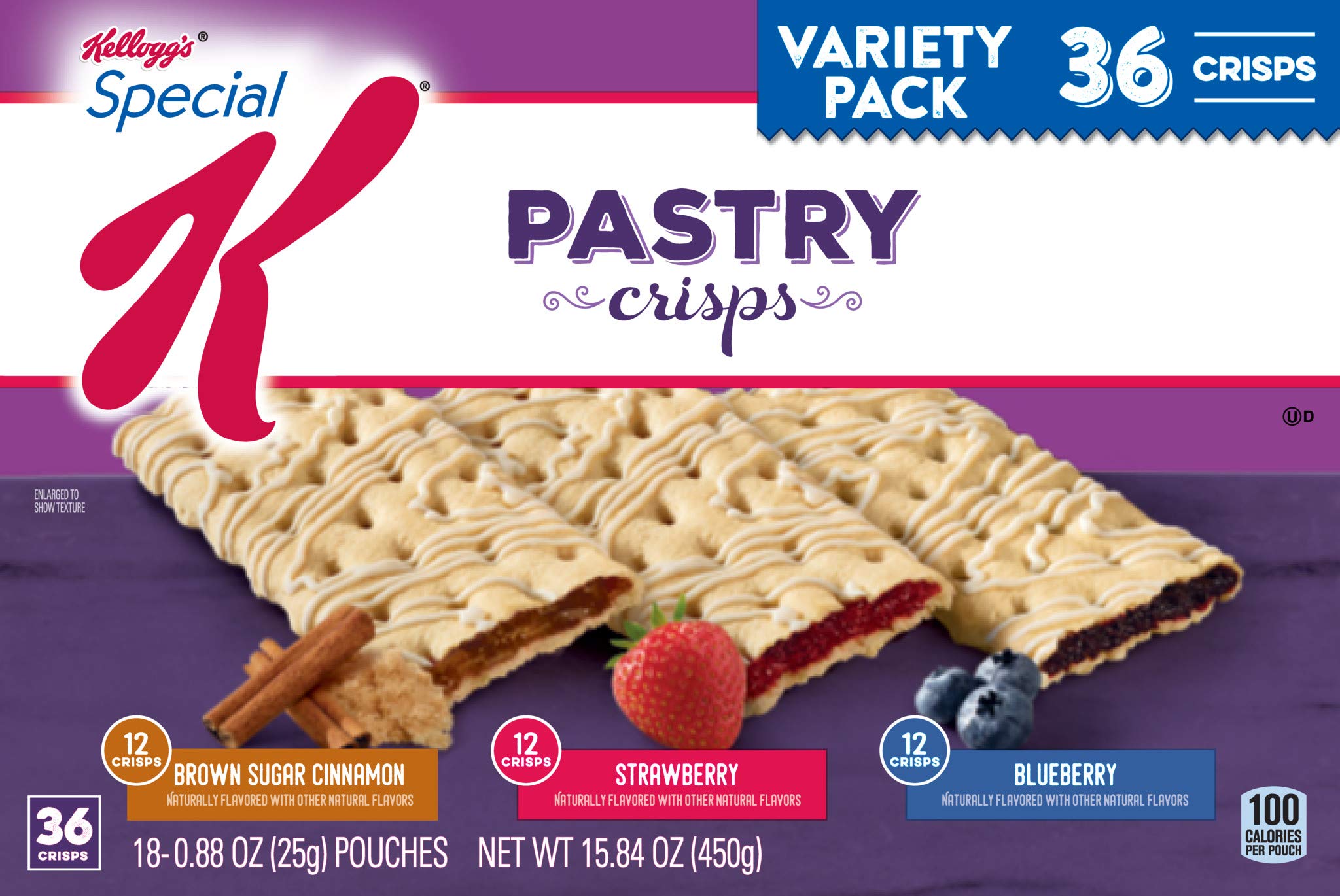 Special K Pastry Crisps pouches shown, ideal for lunchboxes and on-the-go treats