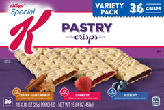 Special K Pastry Crisps pouches shown, ideal for lunchboxes and on-the-go treats