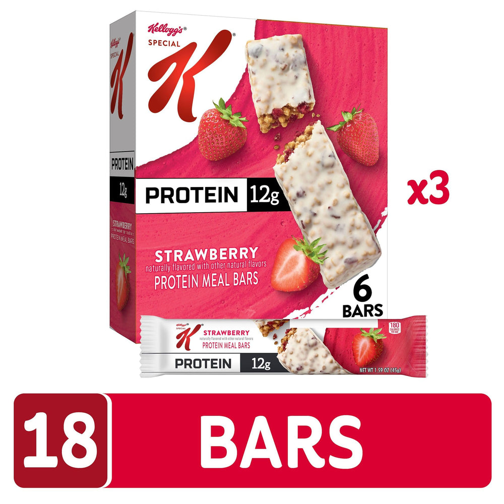 Special K Protein Meal Bars with strawberry pieces inside for fruity flavor