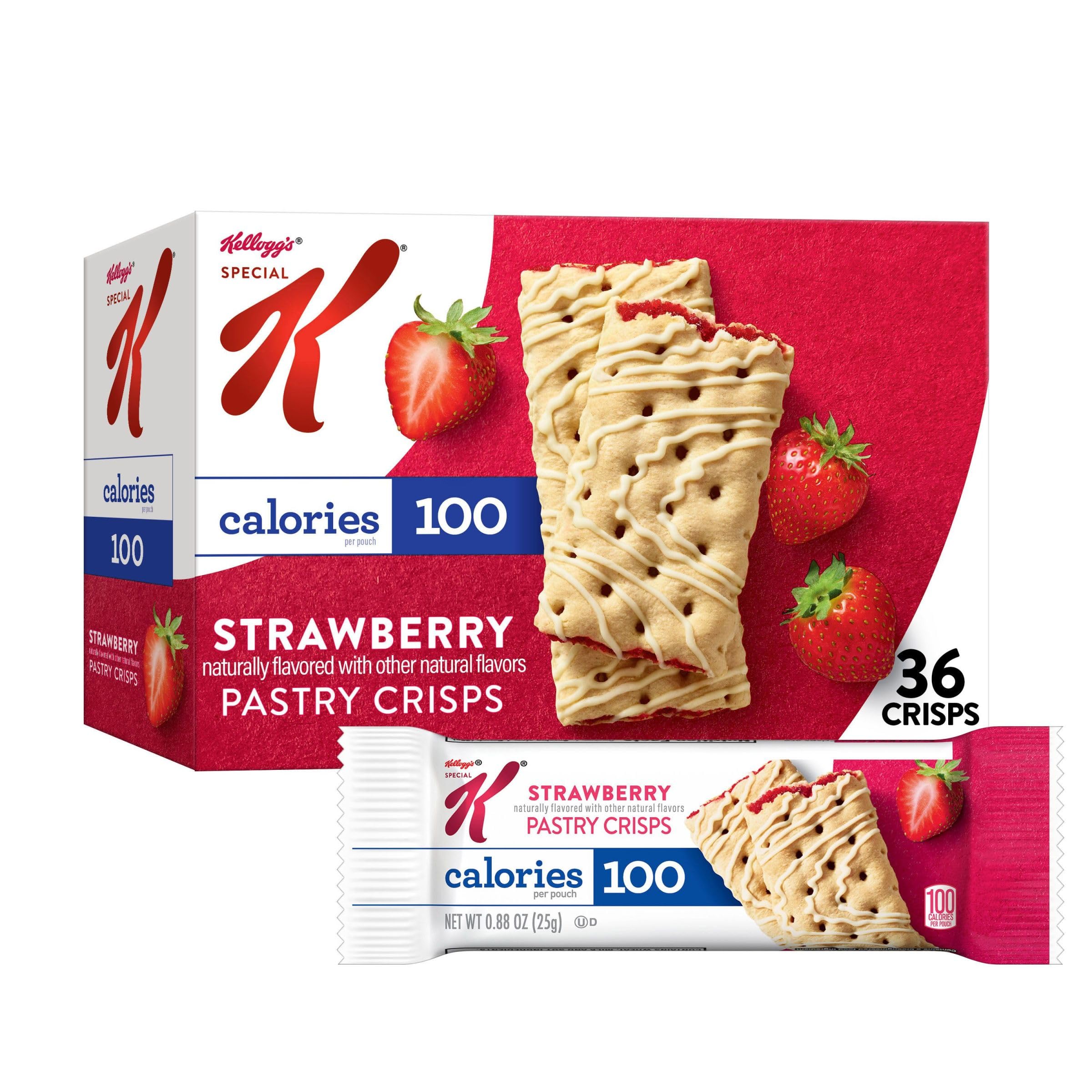 Special K Strawberry Pastry Crisps packaging box for on-the-go snacking.