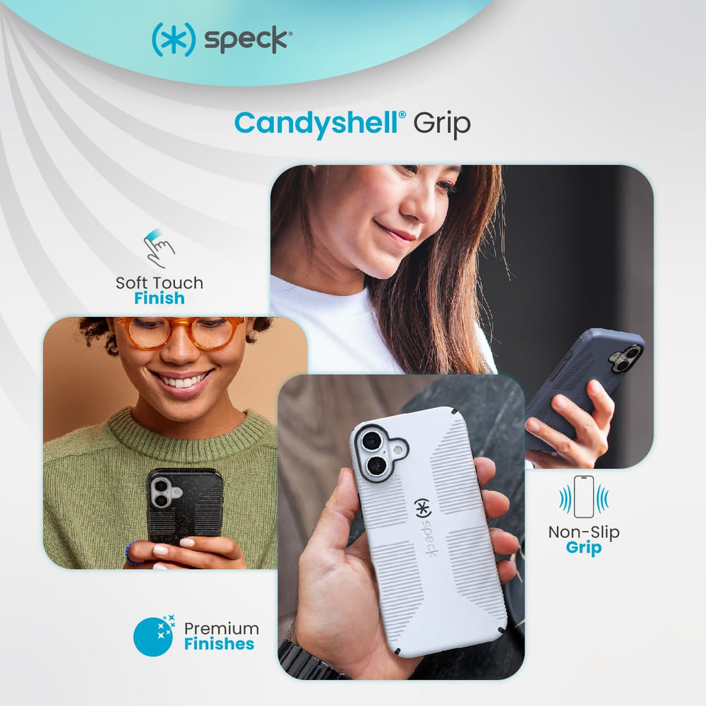 Speck CandyShell Grip Case MagSafe compatible for easy charging.