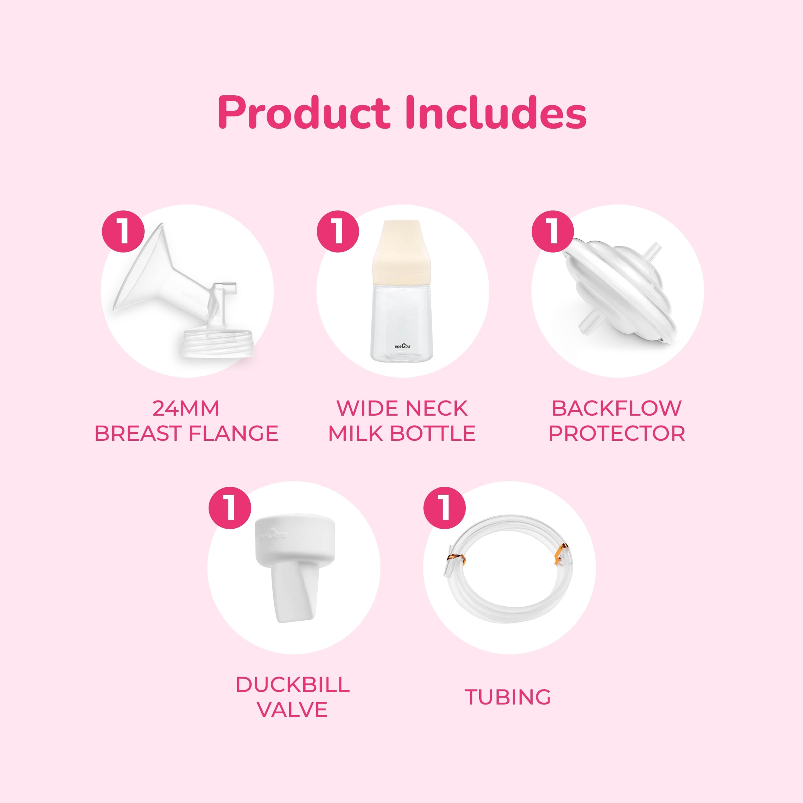 Spectra baby bottles included in the kit for easy feeding after pumping