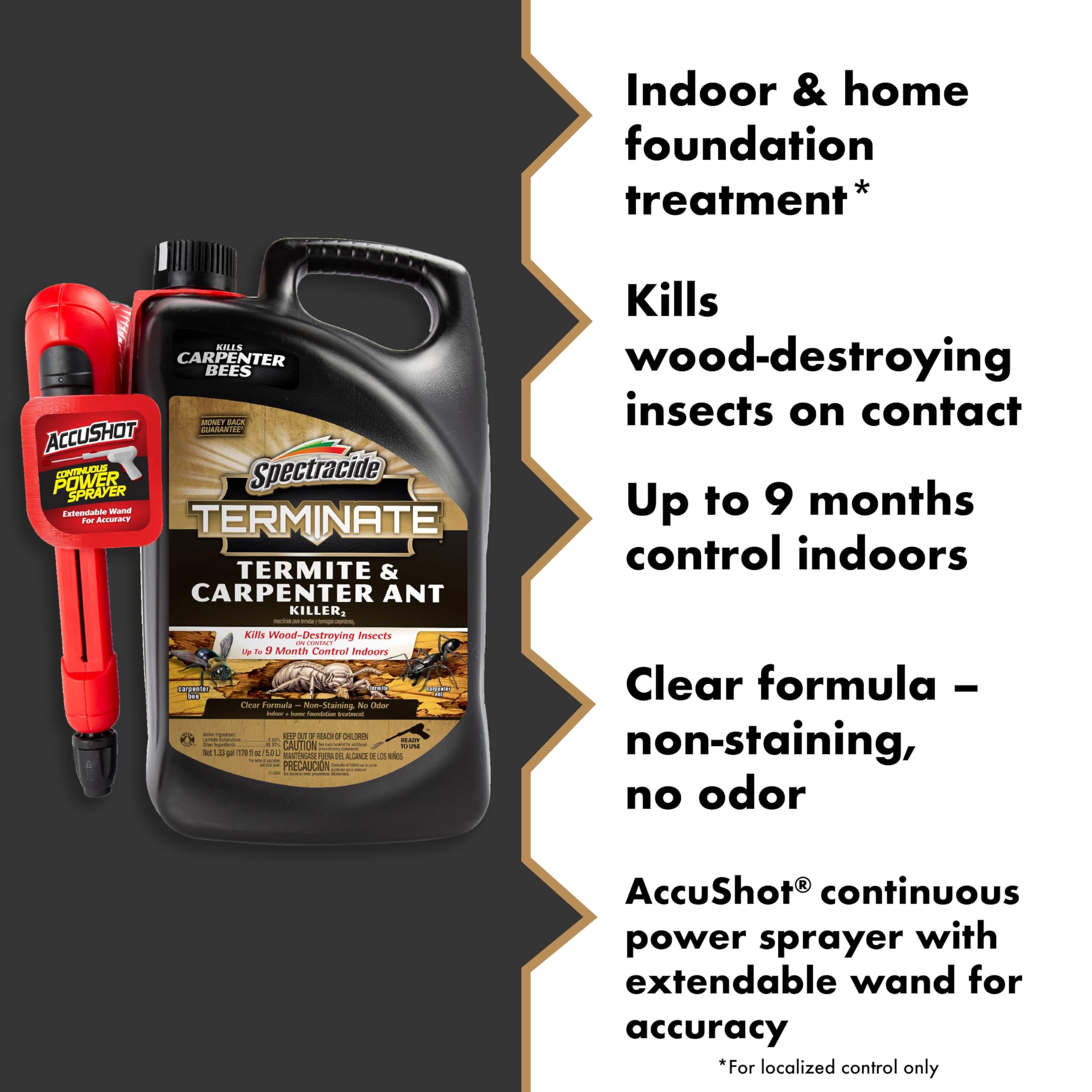 Batteries included for immediate use with Spectracide AccuShot sprayer.