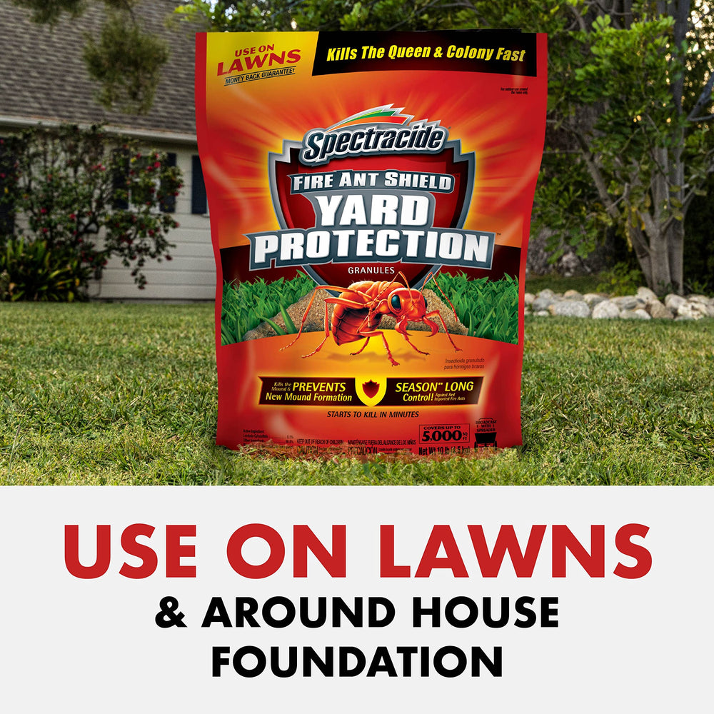Spectracide Fire Ant Shield also targets crickets and chinch bugs in the yard