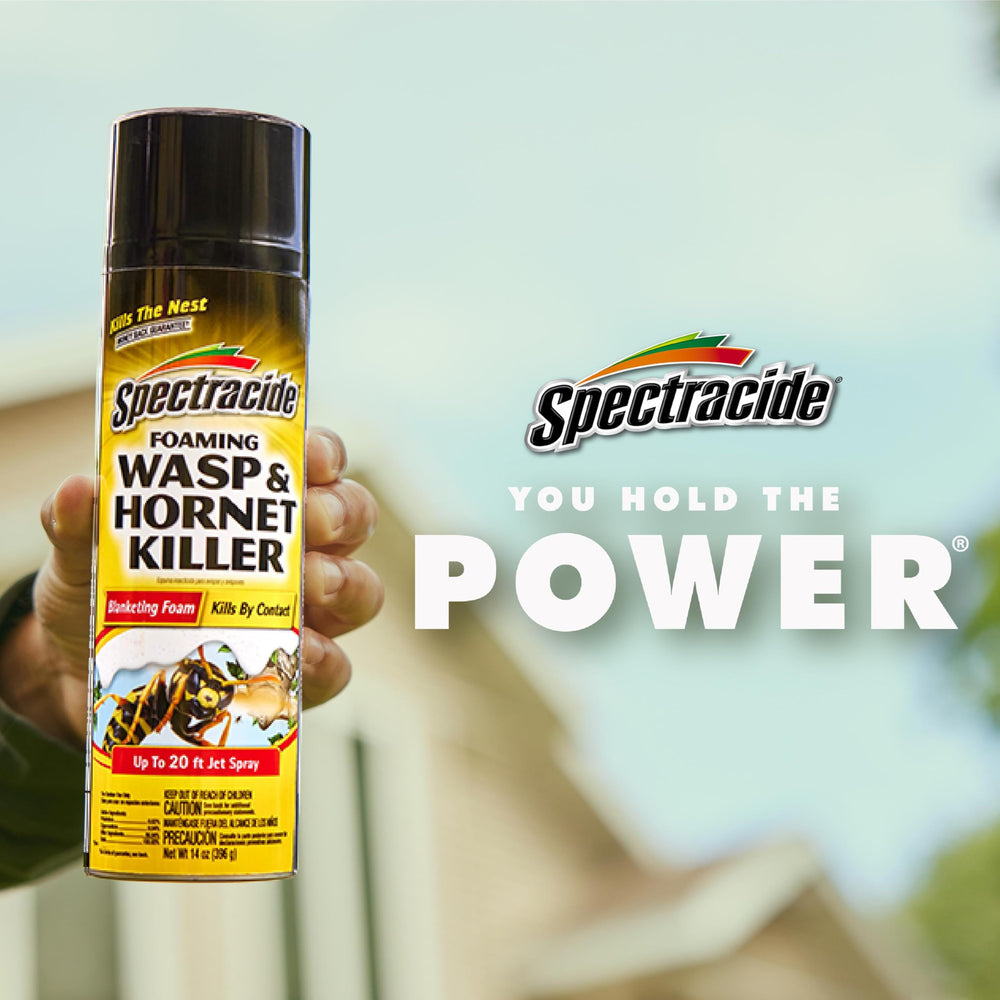 Shake well before using Spectracide Foaming Wasp & Hornet Killer.