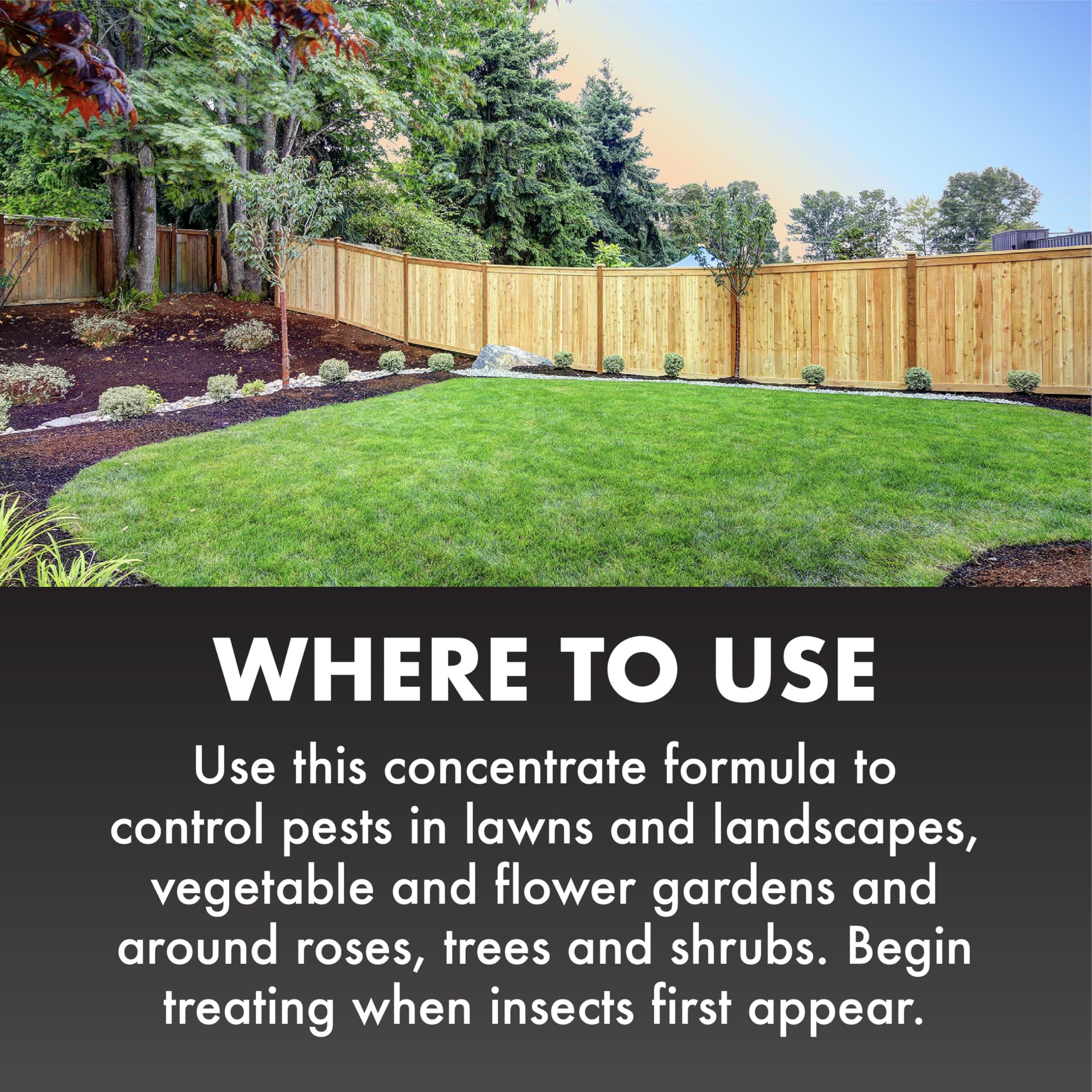 Spectracide Triazicide protects lawns, trees, vegetables, and ornamental plants.
