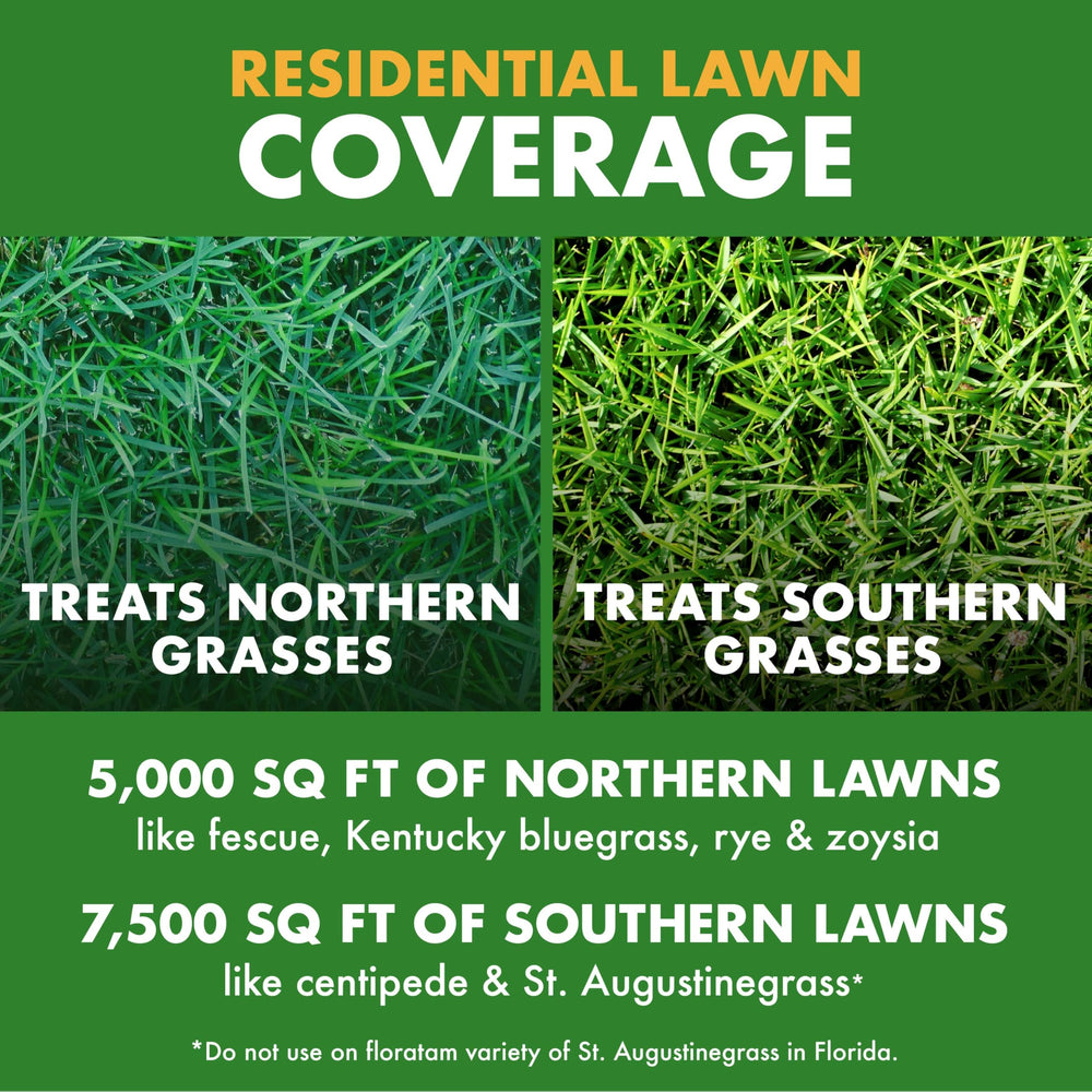Spectracide Weed & Feed 20-0-0 treats plantain weeds in turf
