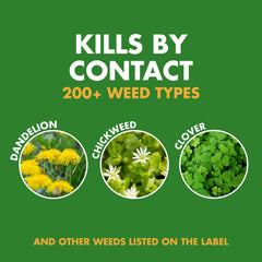 Spectracide Weed Stop for Lawns concentrate spray action shown for lawn use.