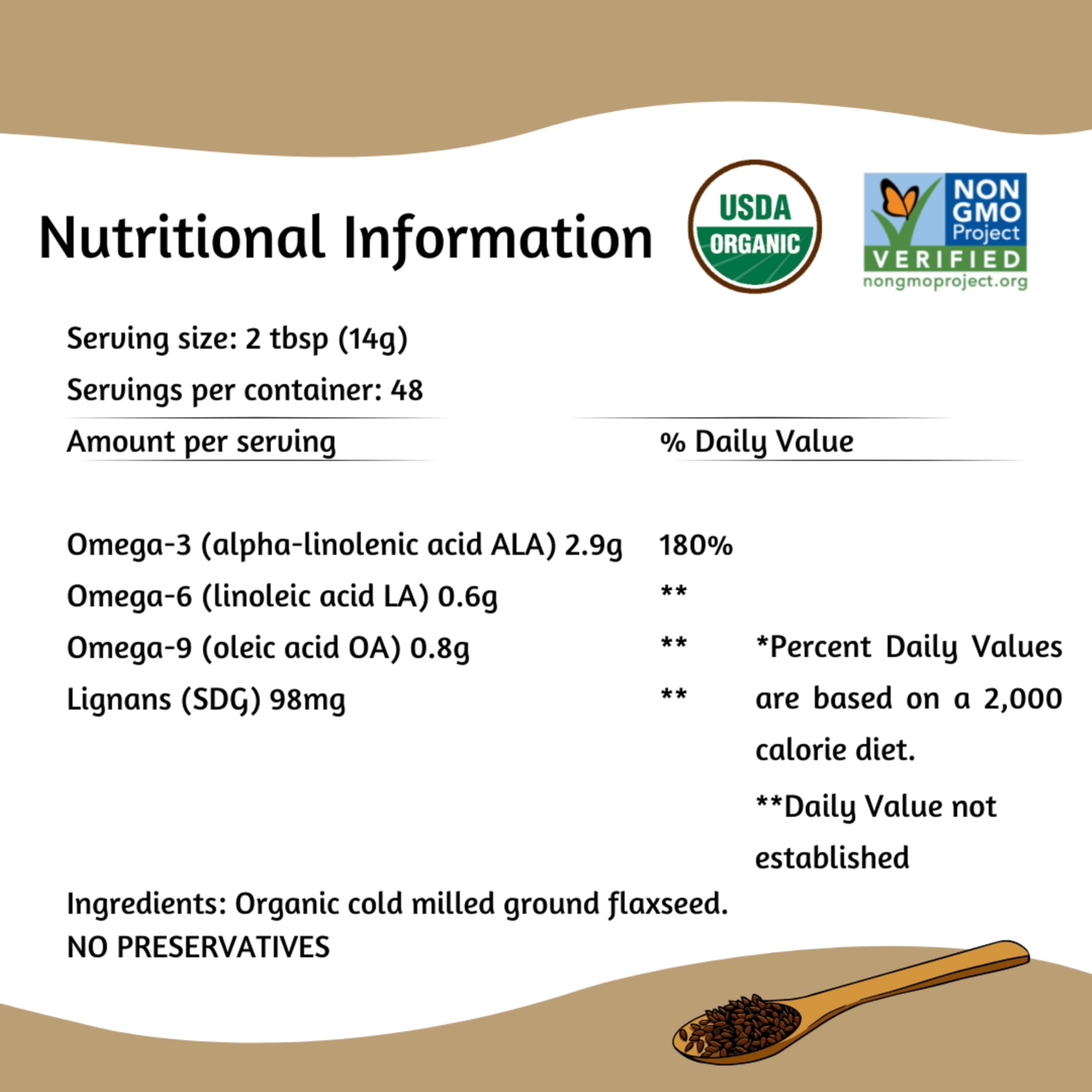 Spectrum Essentials Ground Flaxseed mixed into baked goods enhances flavor.