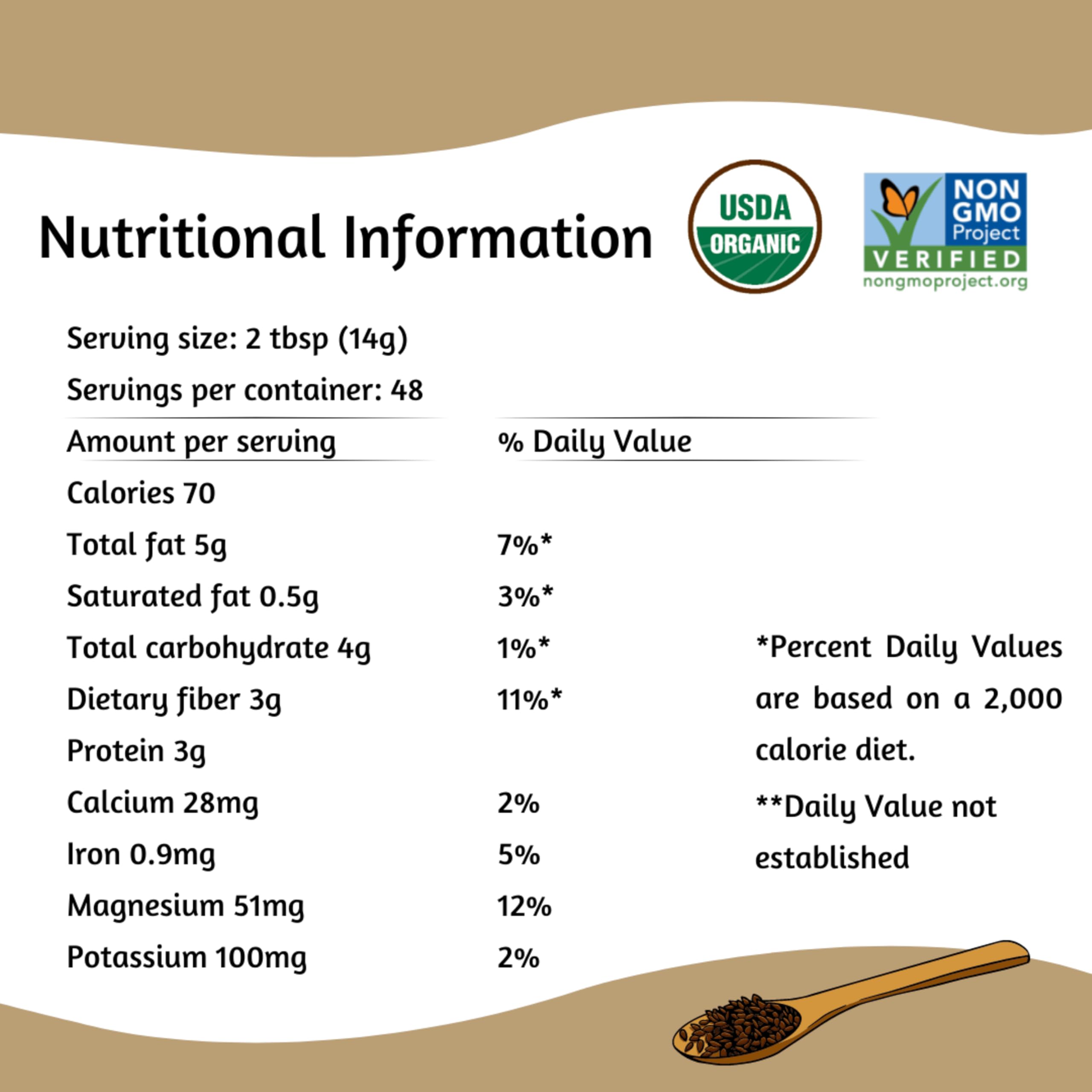 Spectrum Essentials Ground Flaxseed stored in fridge maintains freshness.
