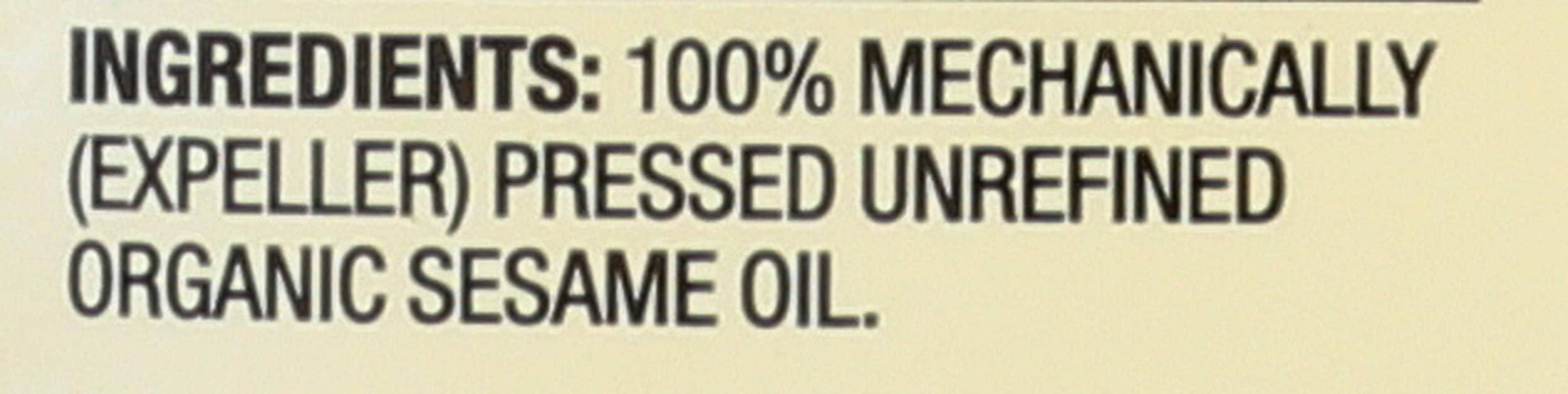 Spectrum Organic Sesame Oil label with USDA Organic and Non-GMO seals.