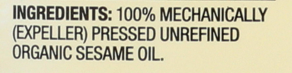 Spectrum Organic Sesame Oil label with USDA Organic and Non-GMO seals.