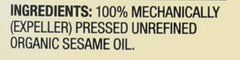 Spectrum Organic Sesame Oil label with USDA Organic and Non-GMO seals.