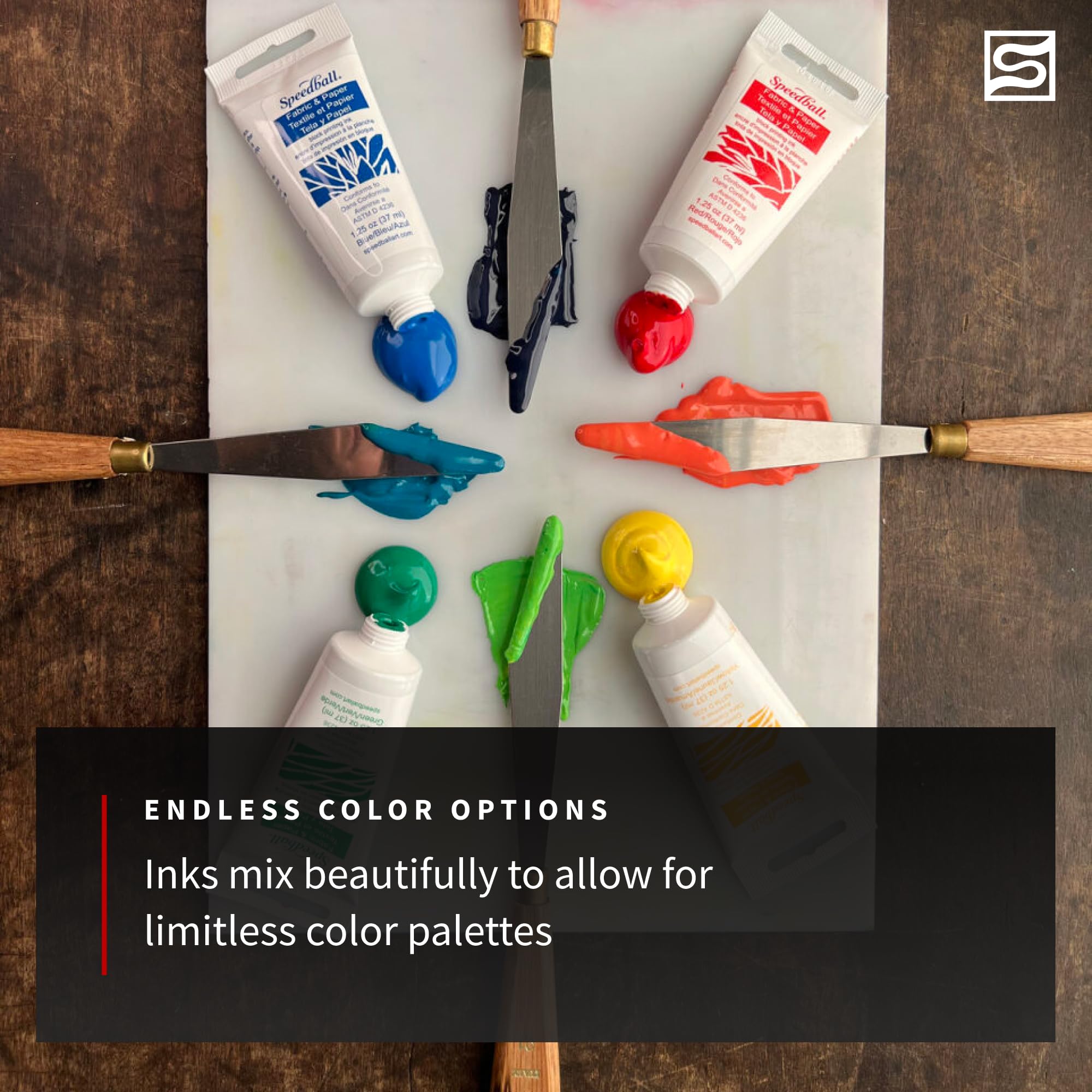 Speedball ink air-dries on fabric for durable, long-lasting results