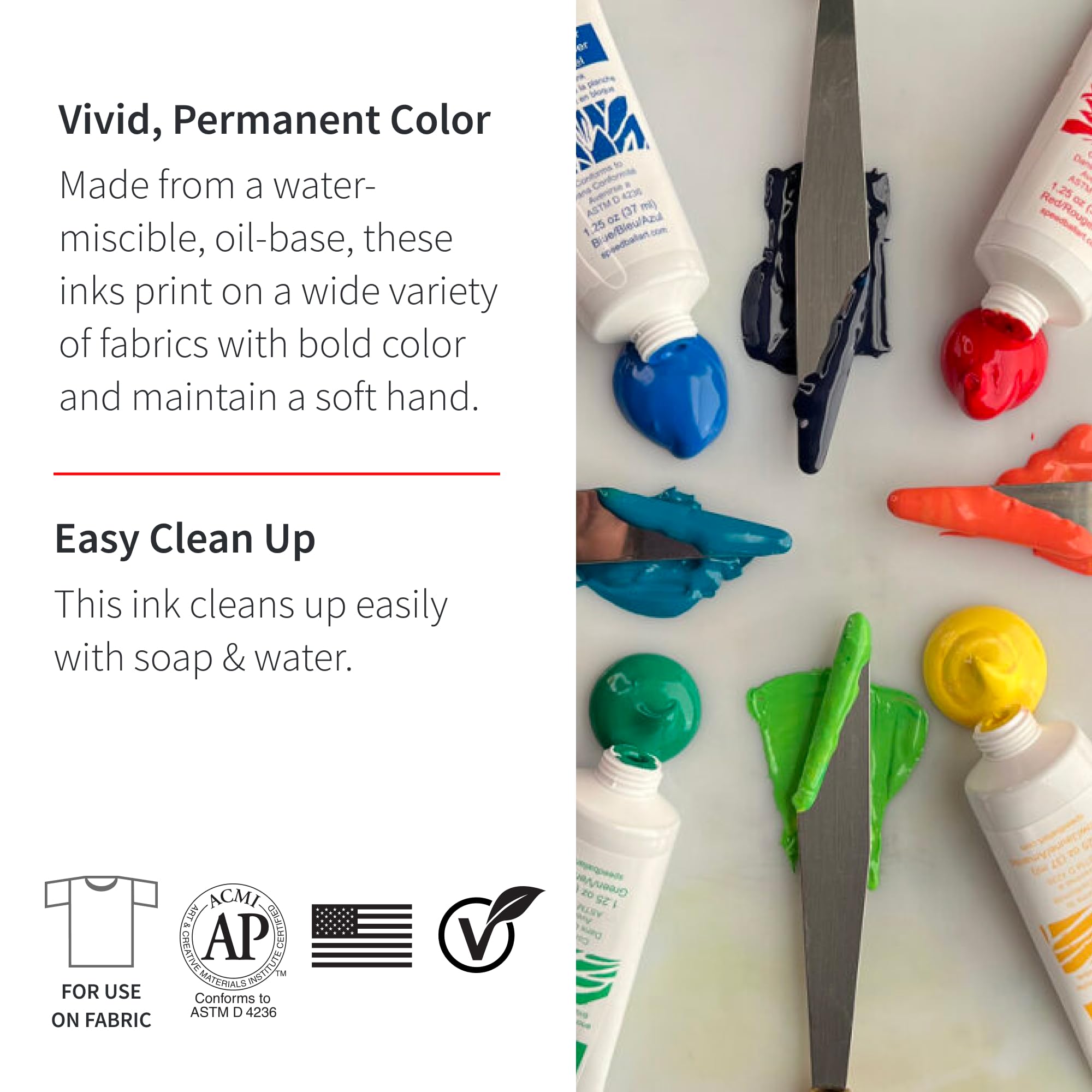 Speedball ink applied to fabric example for washable textile prints