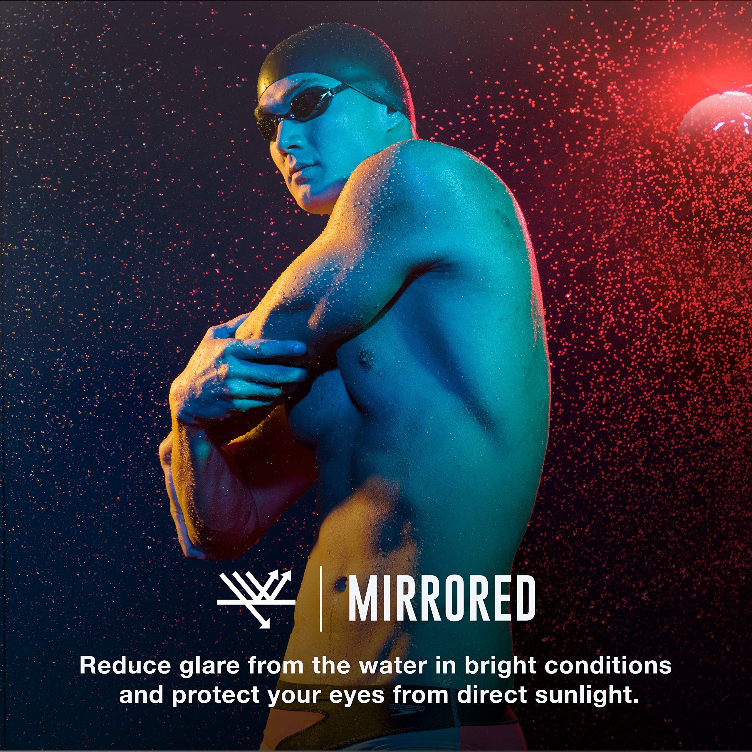 Speedo Speed Socket 2.0 anti-fog lenses keep vision clear during practice.