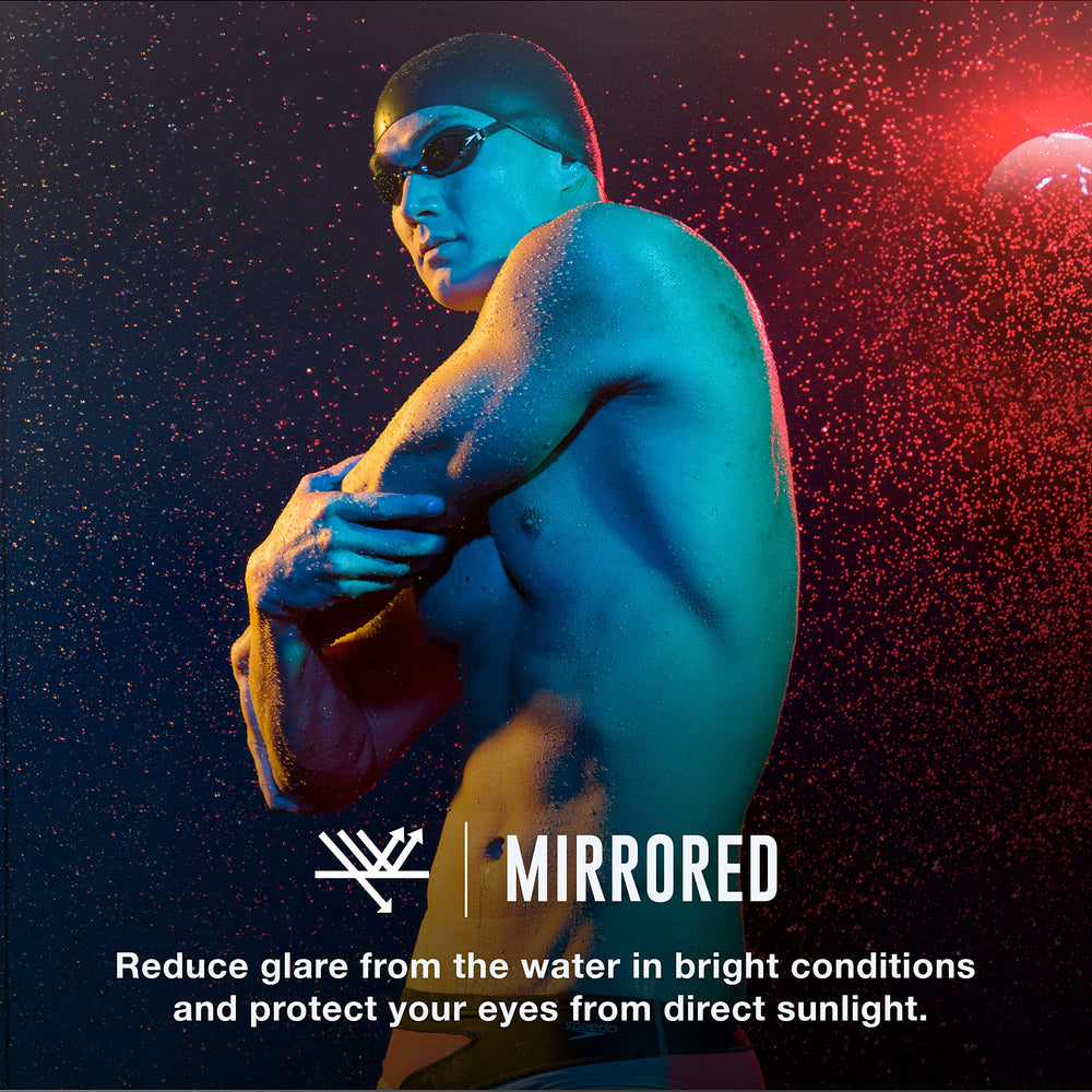 Speedo Speed Socket 2.0 anti-fog lenses keep vision clear during practice.
