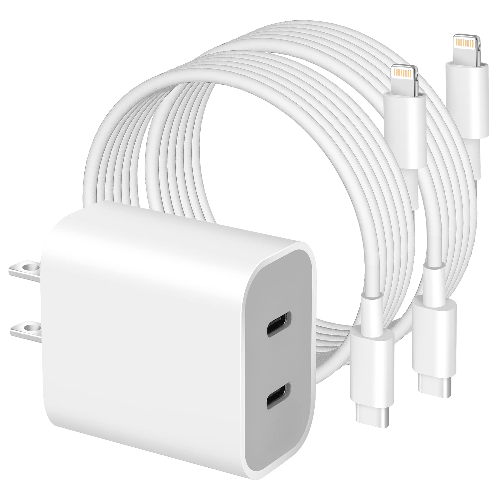 SpeedScope dual-port USB-C charger with 6ft cable for fast charging