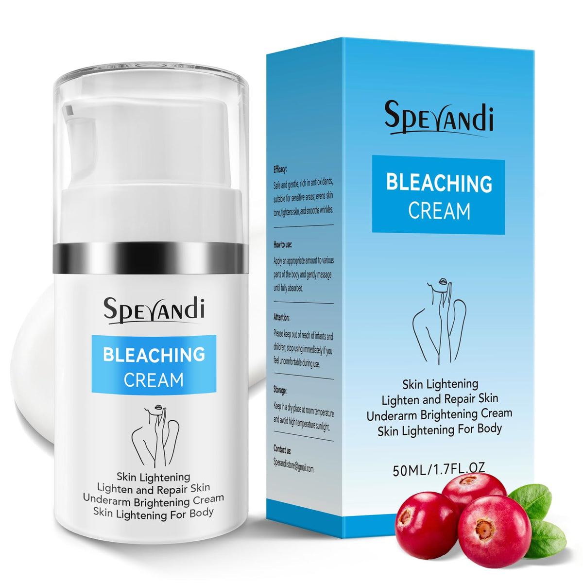 Sperandi Skin Brightening Cream bottle-pump for easy daily use and even tone.