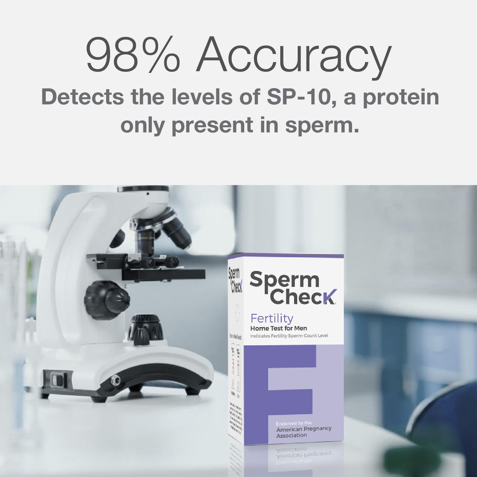 SpermCheck result window with clear outcomes for quick reading