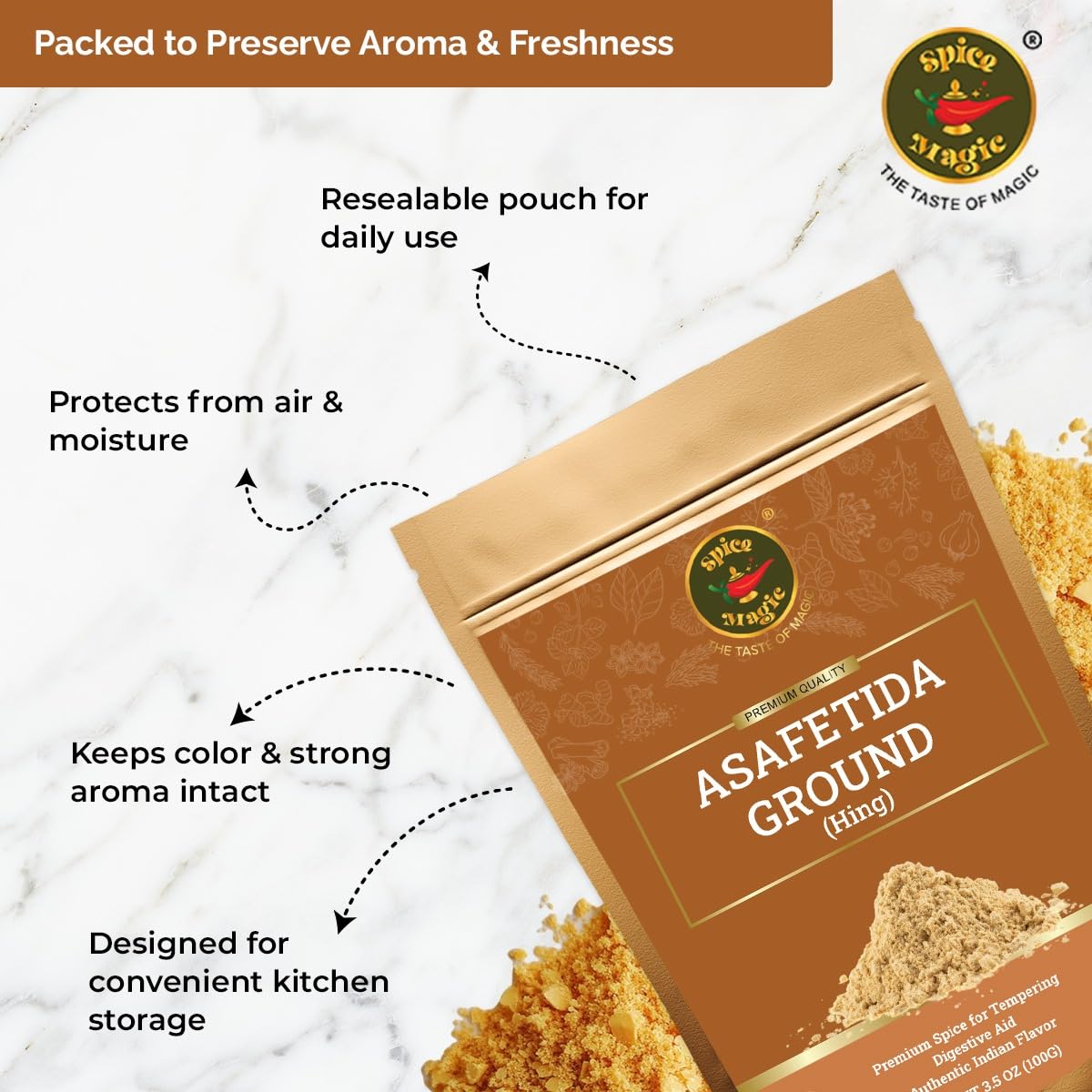 SPICE MAGIC Hing on kitchen counter inspires flavorful recipe ideas