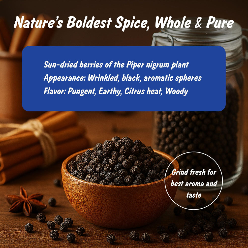 Spice Profile peppercorns in grinder for aromatic grinding