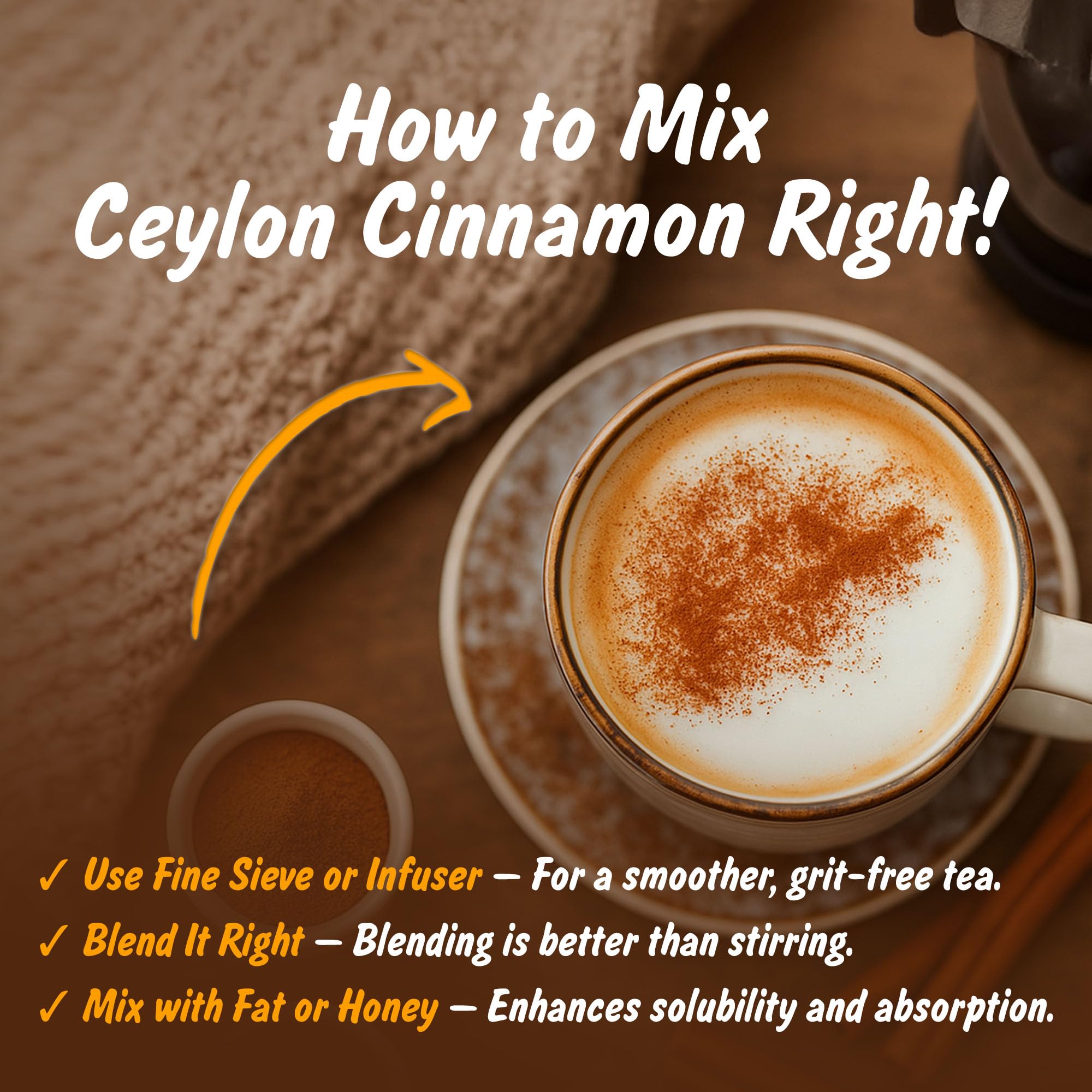 Spice Profile Ceylon cinnamon powder ethically sourced from responsible farms.