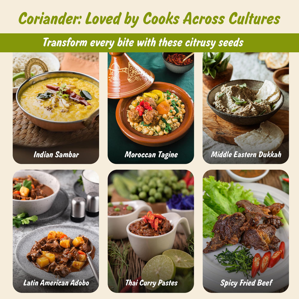 Spice Profile coriander seeds open pouch demonstrating resealable freshness.