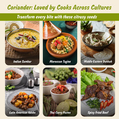 Spice Profile coriander seeds open pouch demonstrating resealable freshness.