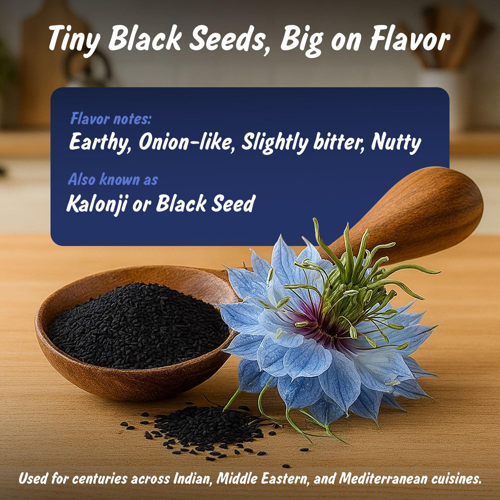 Spice Profile Nigella seeds seal closure highlighting airtight packaging preserving aroma.