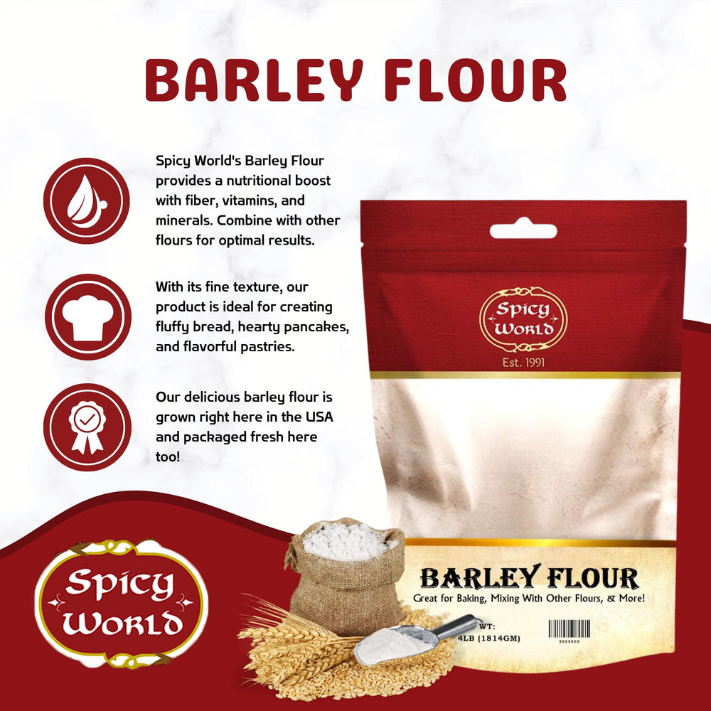 Spicy World Barley Flour dry powder ideal for pan sauces and batters.