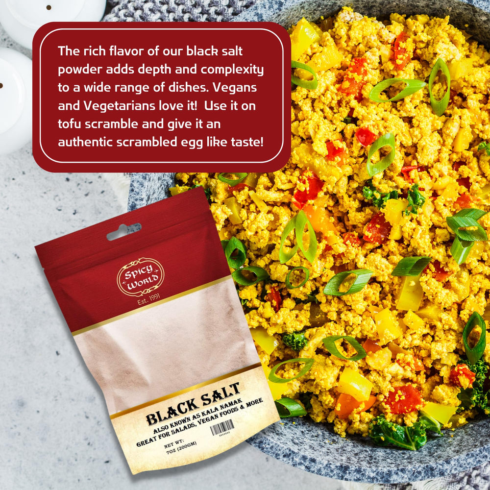 Spicy World black salt enhances chaats and chutneys with mineral aroma.