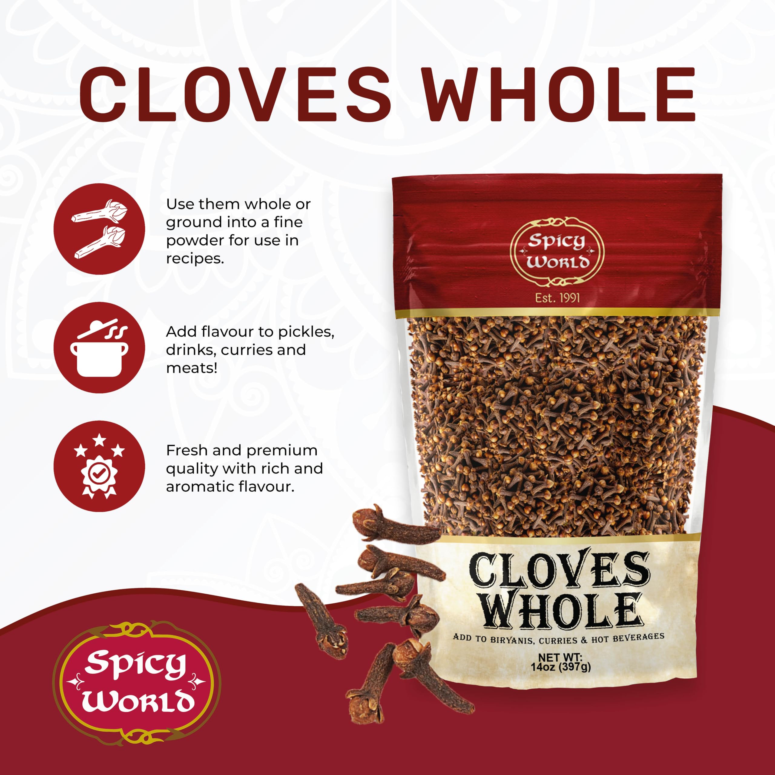 Spicy World cloves for curries deliver depth and fragrant warmth.