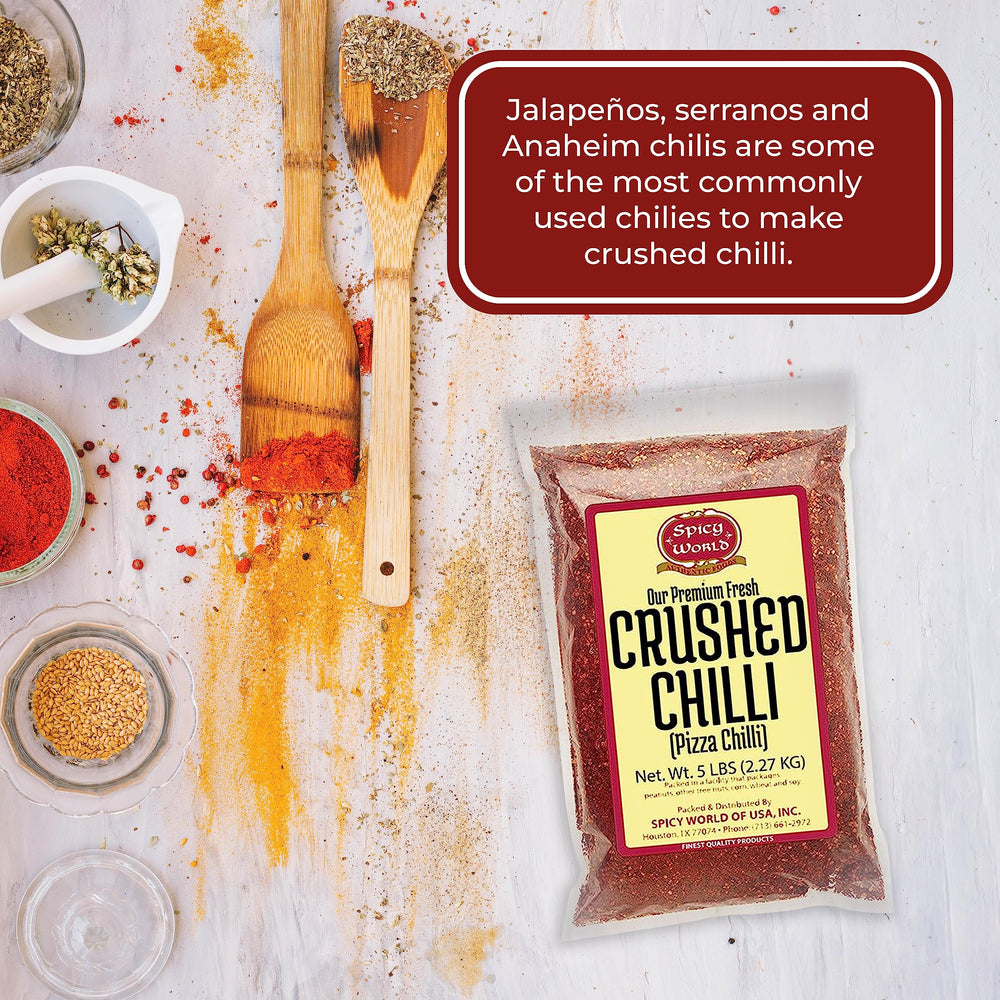Spicy World crushed red pepper fresh aroma elevates any dish with a bright finish