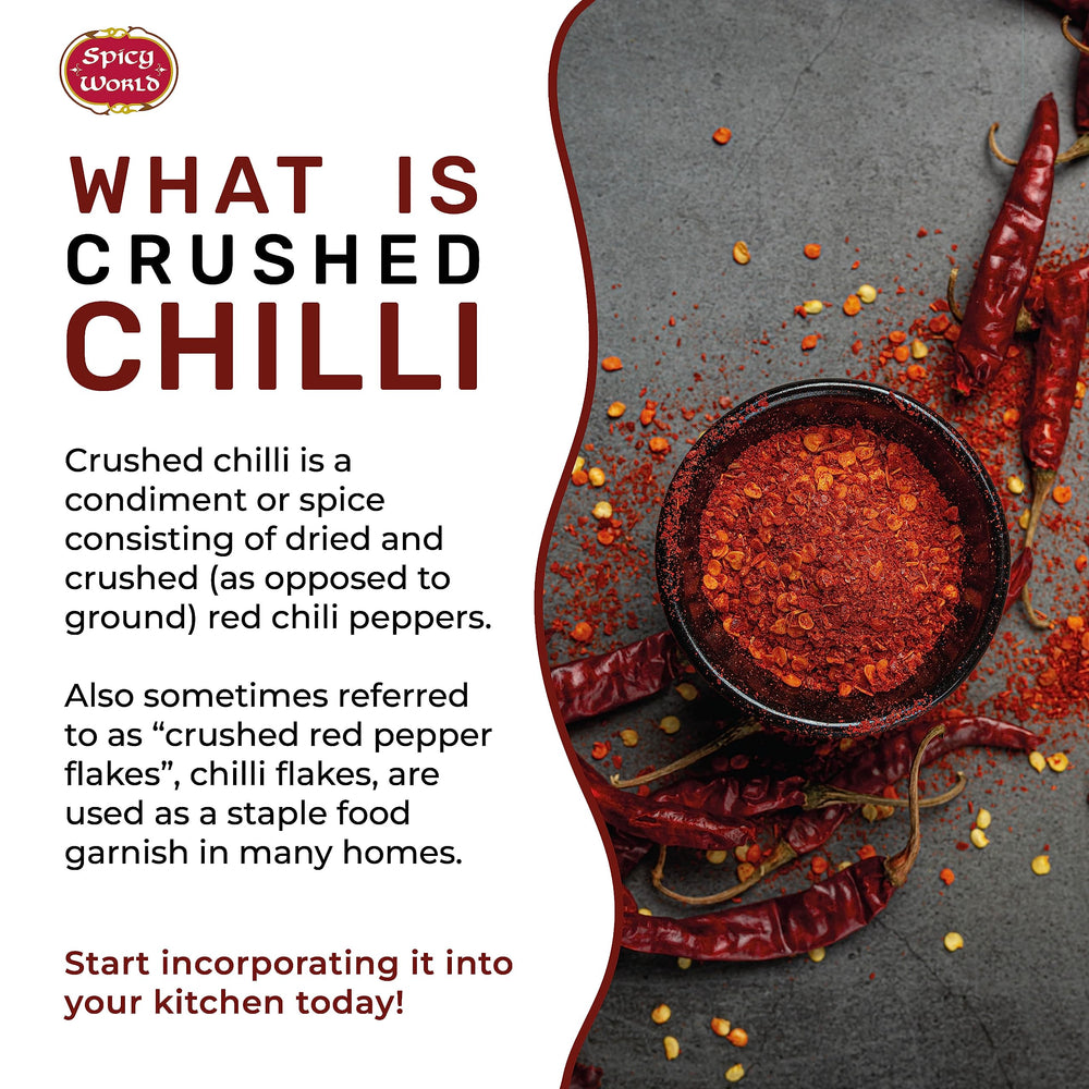 Spicy World crushed red pepper pasta seasoning adds lively heat to sauces