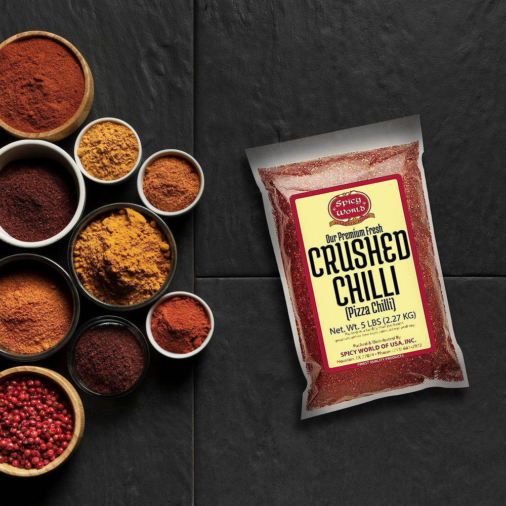 Spicy World crushed red pepper salad seasoning sparks fresh flavor and color
