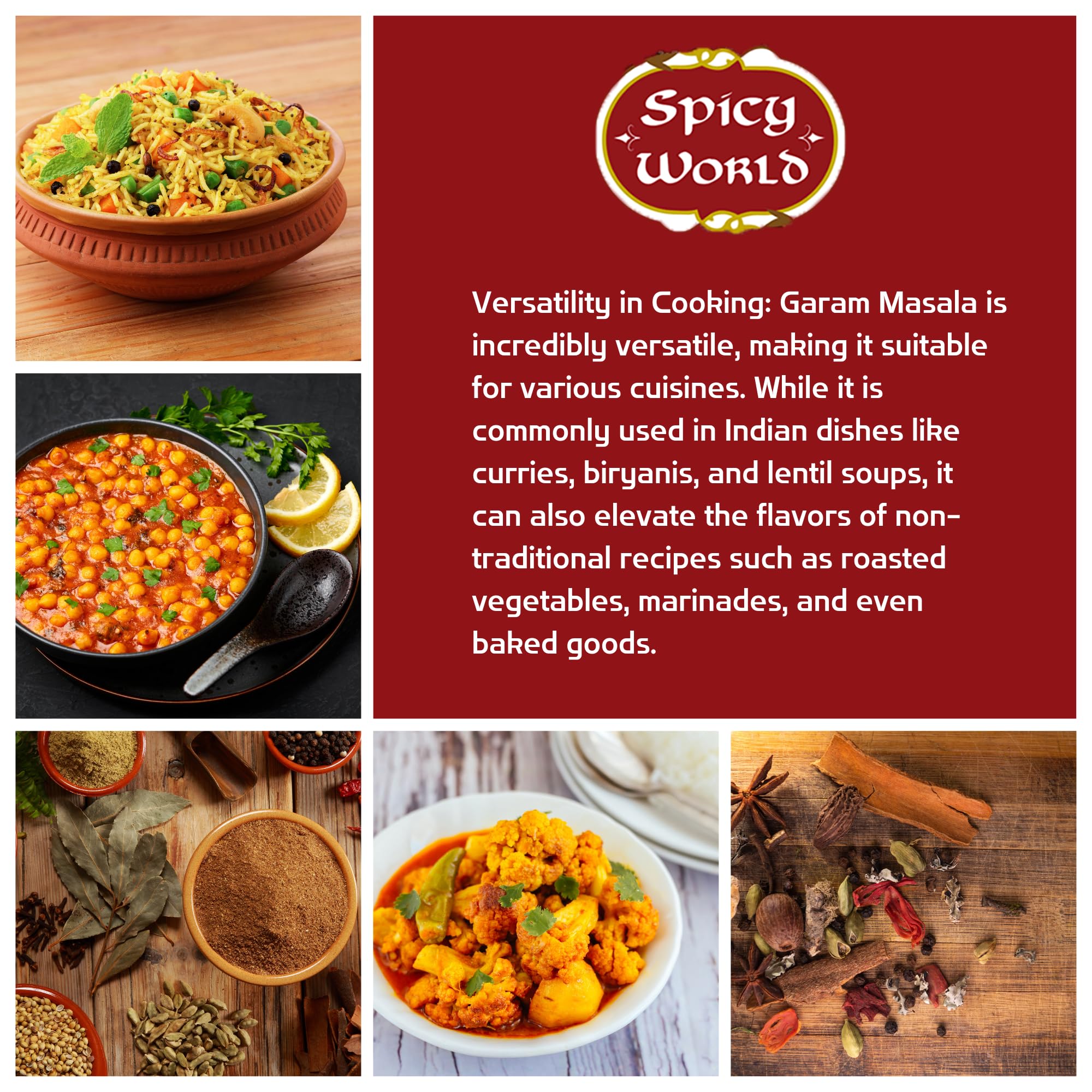Indian kitchen scene featuring garam masala blend as a versatile spice mix.