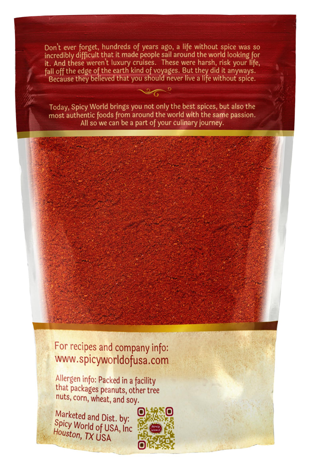 Spicy World Kashmiri powder label highlights authentic Indian flavor