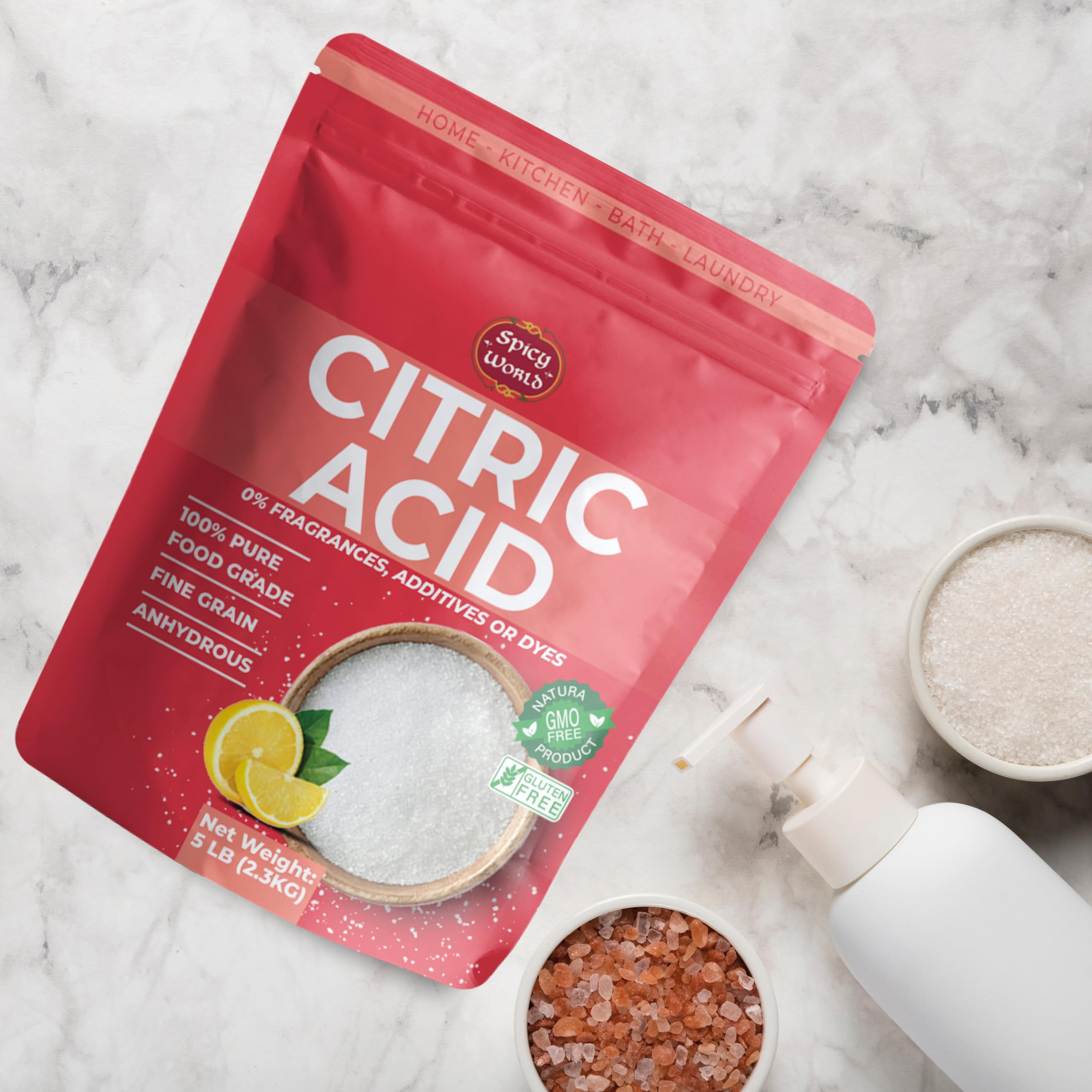Spicy World resealable 5lb bag keeps citric acid fresh