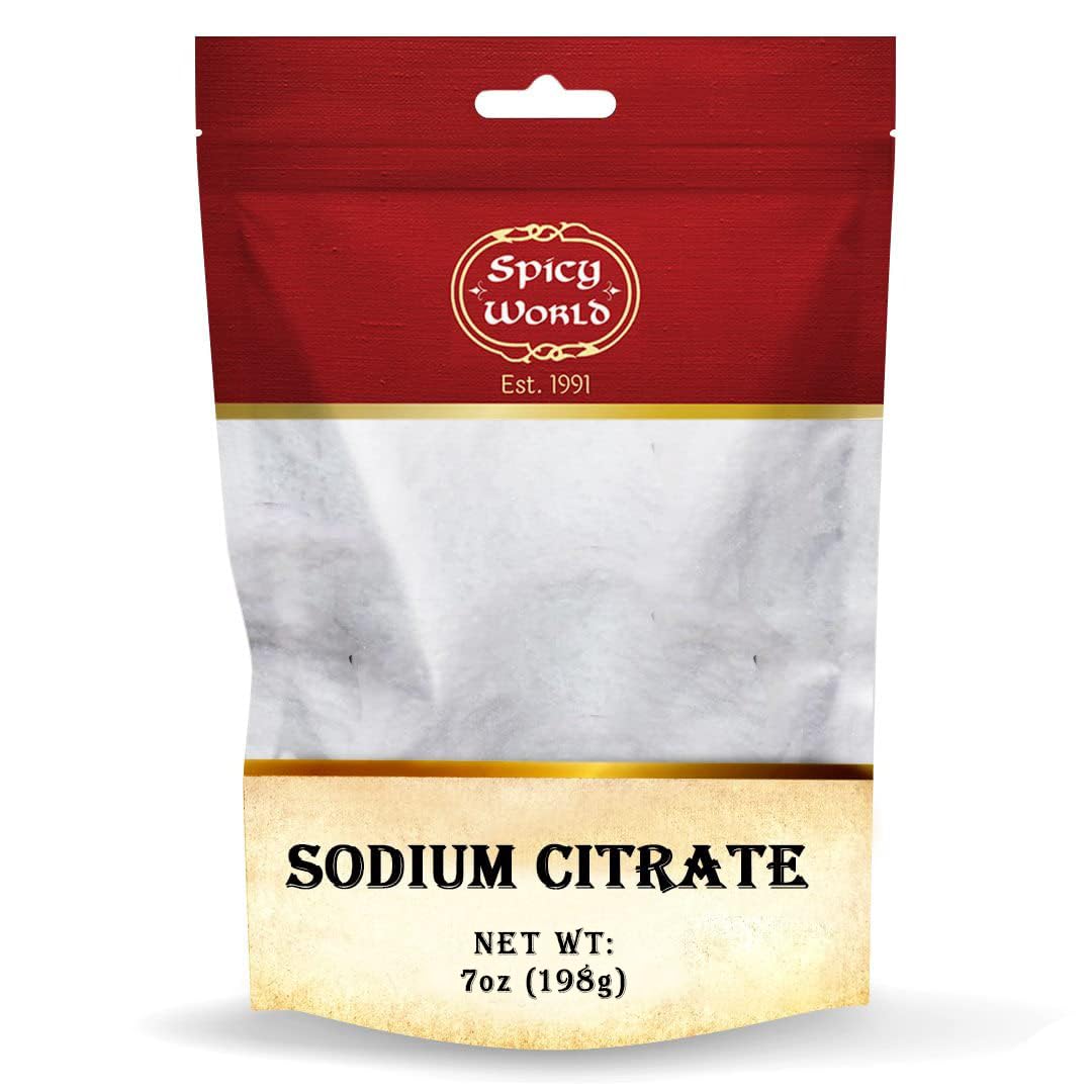 Spicy World Sodium Citrate powder bottle enabling smooth cheese melts